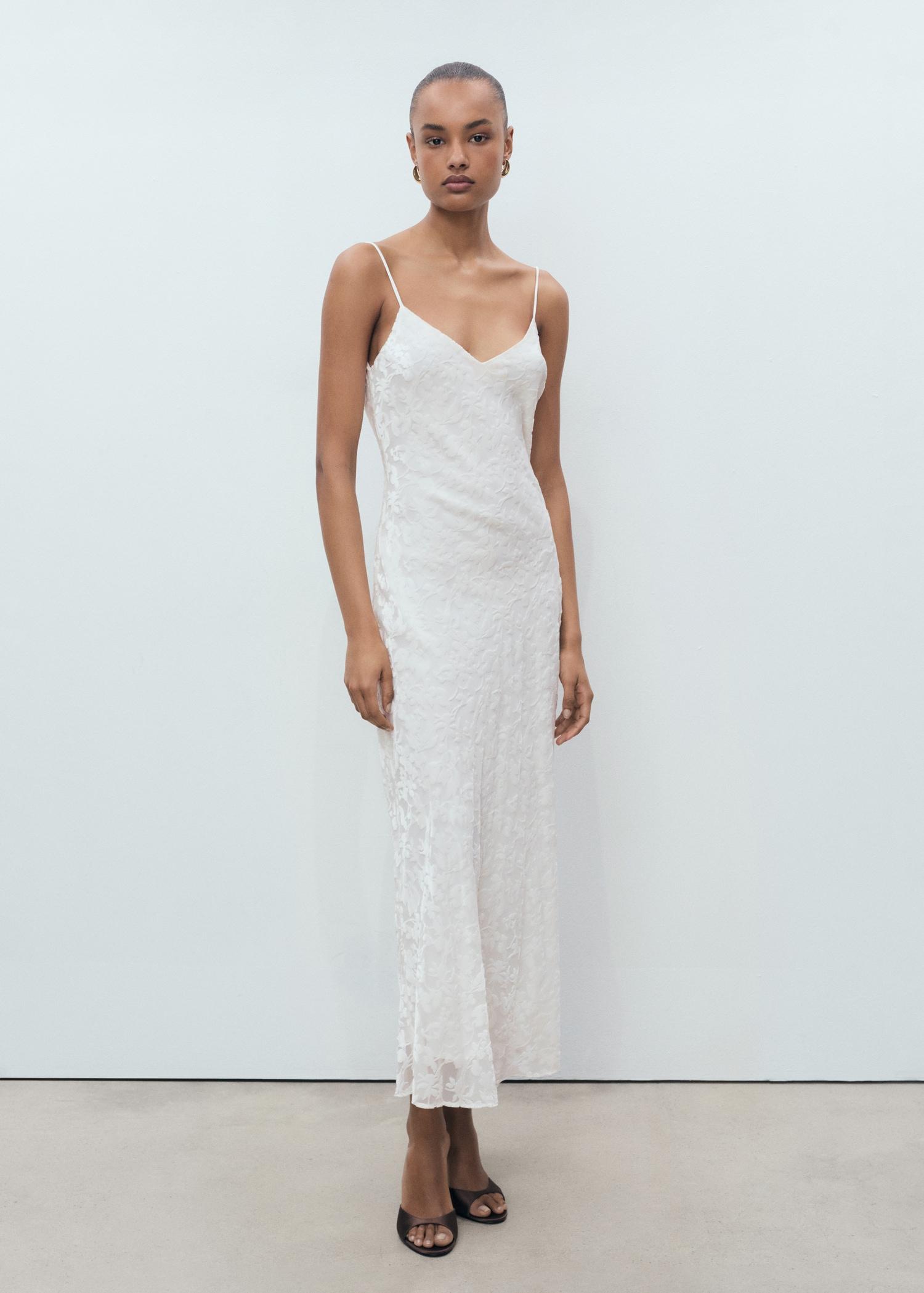 Devoré floral dress - Women | MANGO USA Product Image