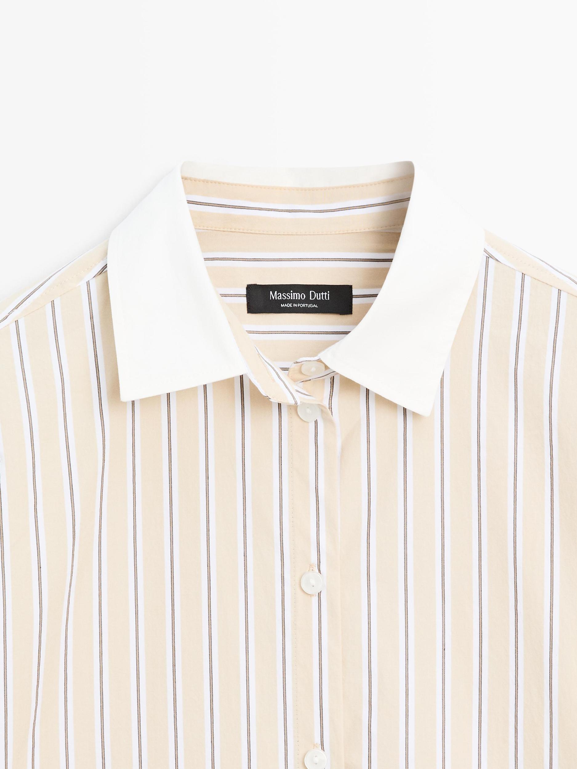 Striped shirt with contrast detail Product Image