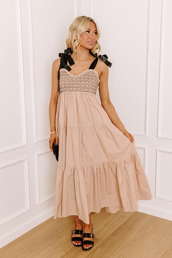 Favorite Love Story Smocked Midi Iced Latte Product Image