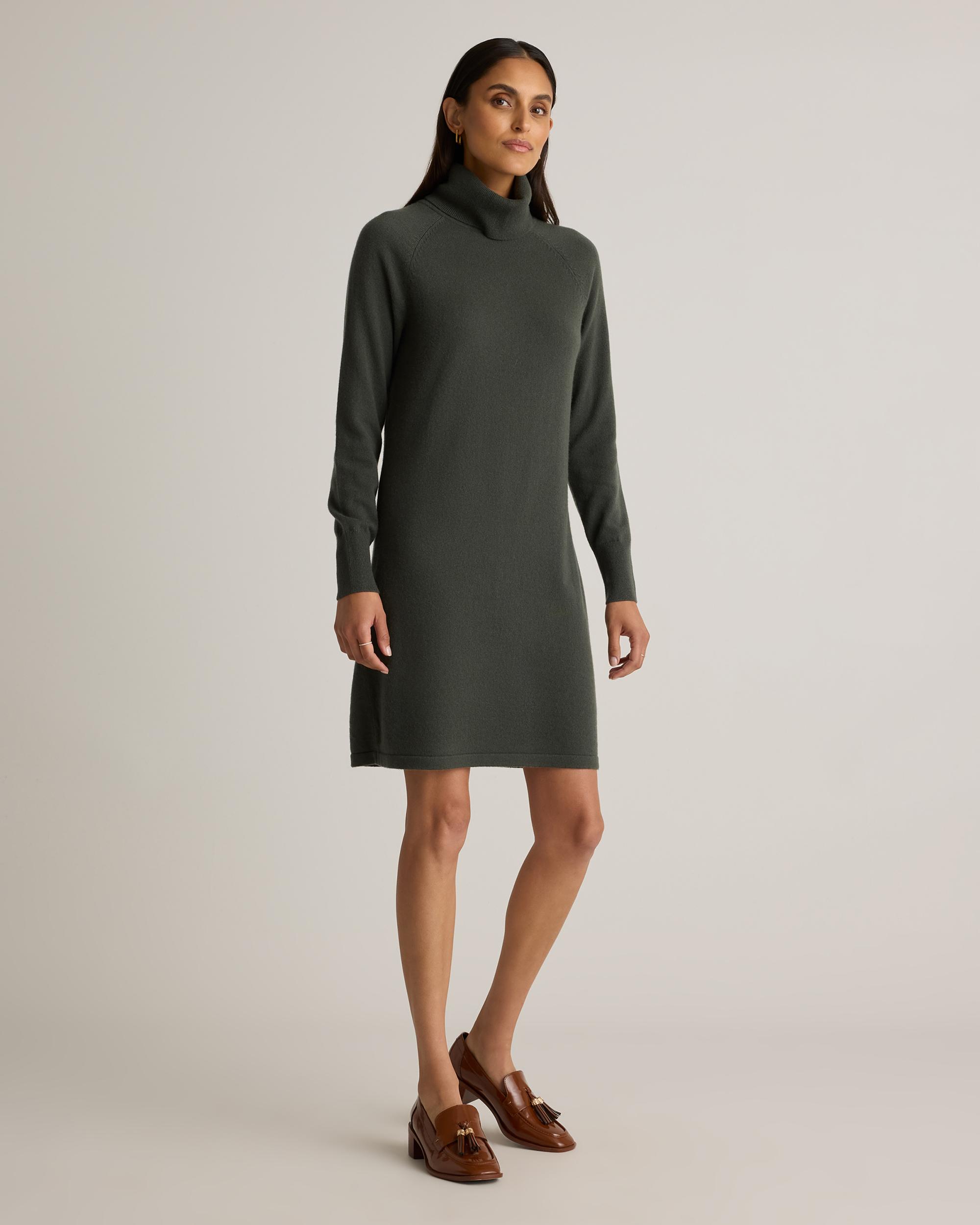 Quince | Women's Mongolian Cashmere Turtleneck Sweater Dress Size XL Product Image