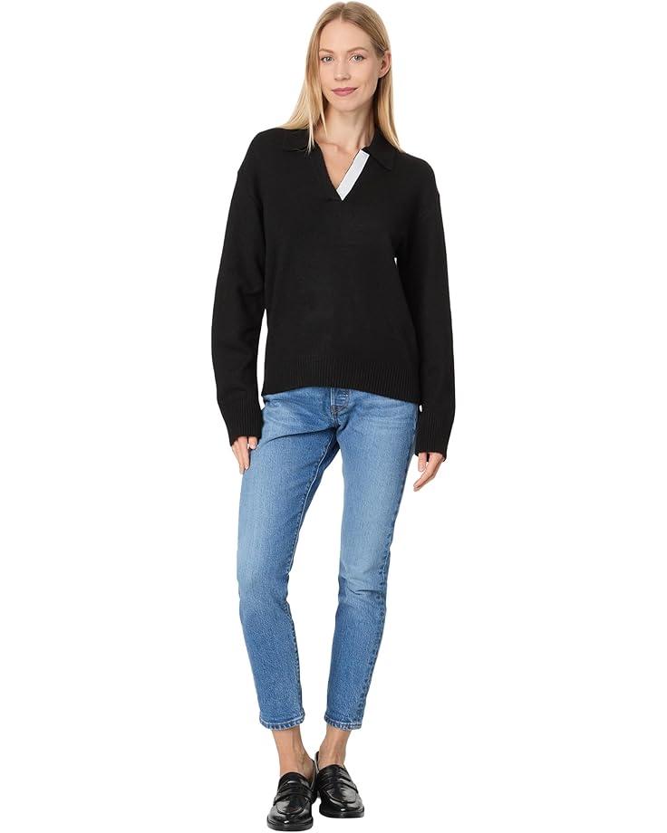 V-Neck Cozy Cotton Wedged Pullover Product Image