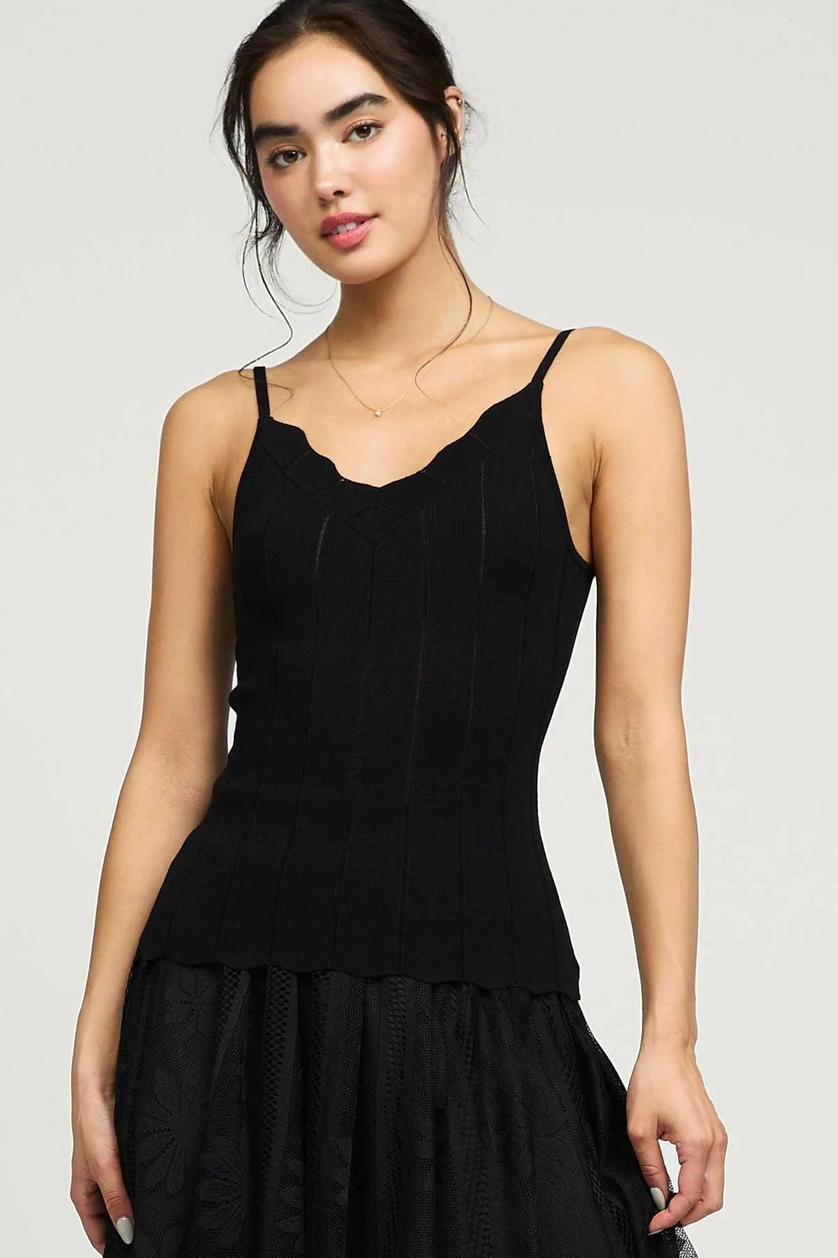 Scalloped Scoop Neck Tank Top Product Image