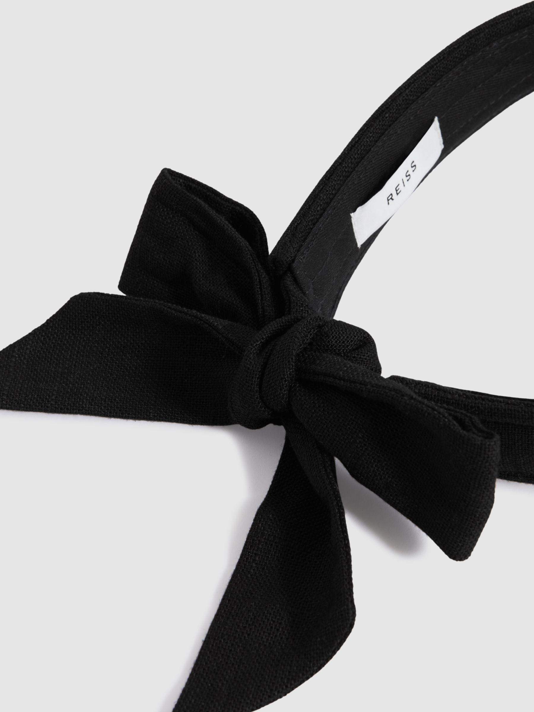 Tie Back Visor with Linen in Black Product Image