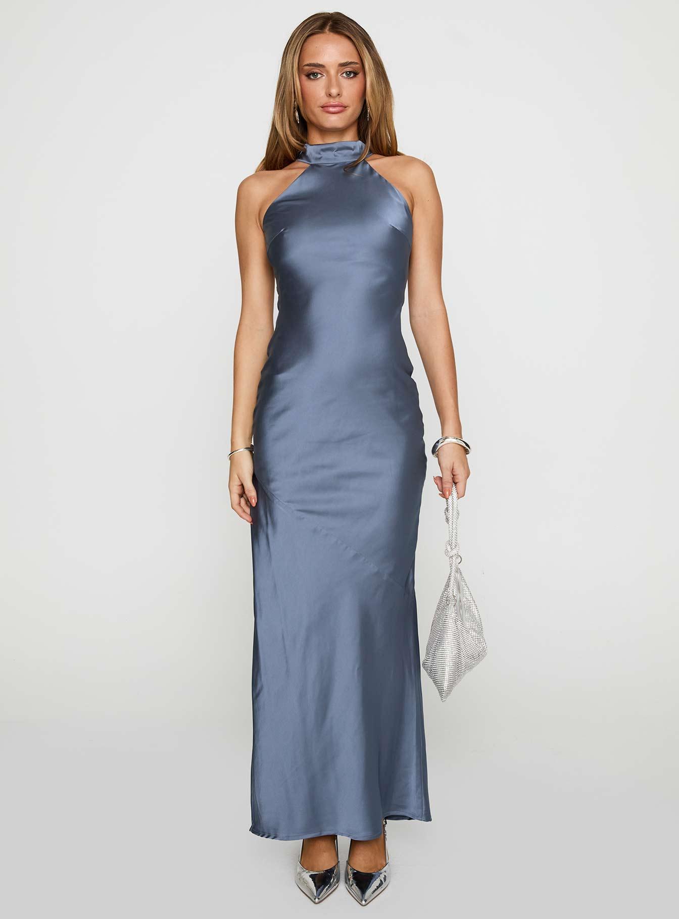 Mordecai Halter Maxi Dress Blue Product Image