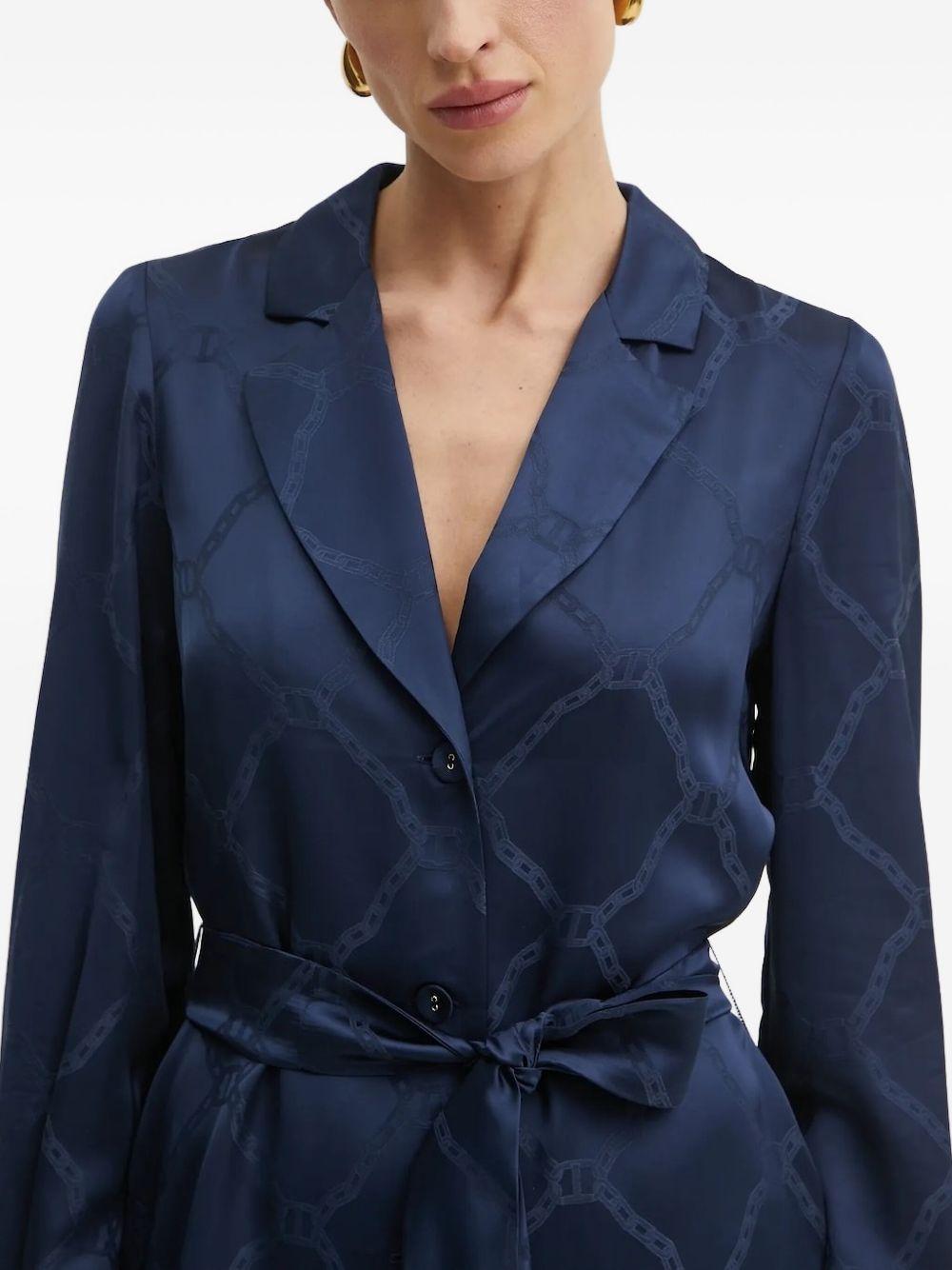 chain-print belted shirt dress Product Image