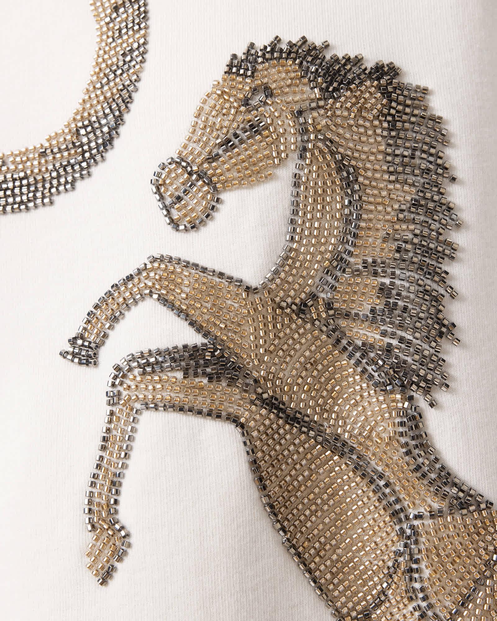 Luck Embellished Pippa Sweatshirt Optic White | ALLSAINTS US Product Image