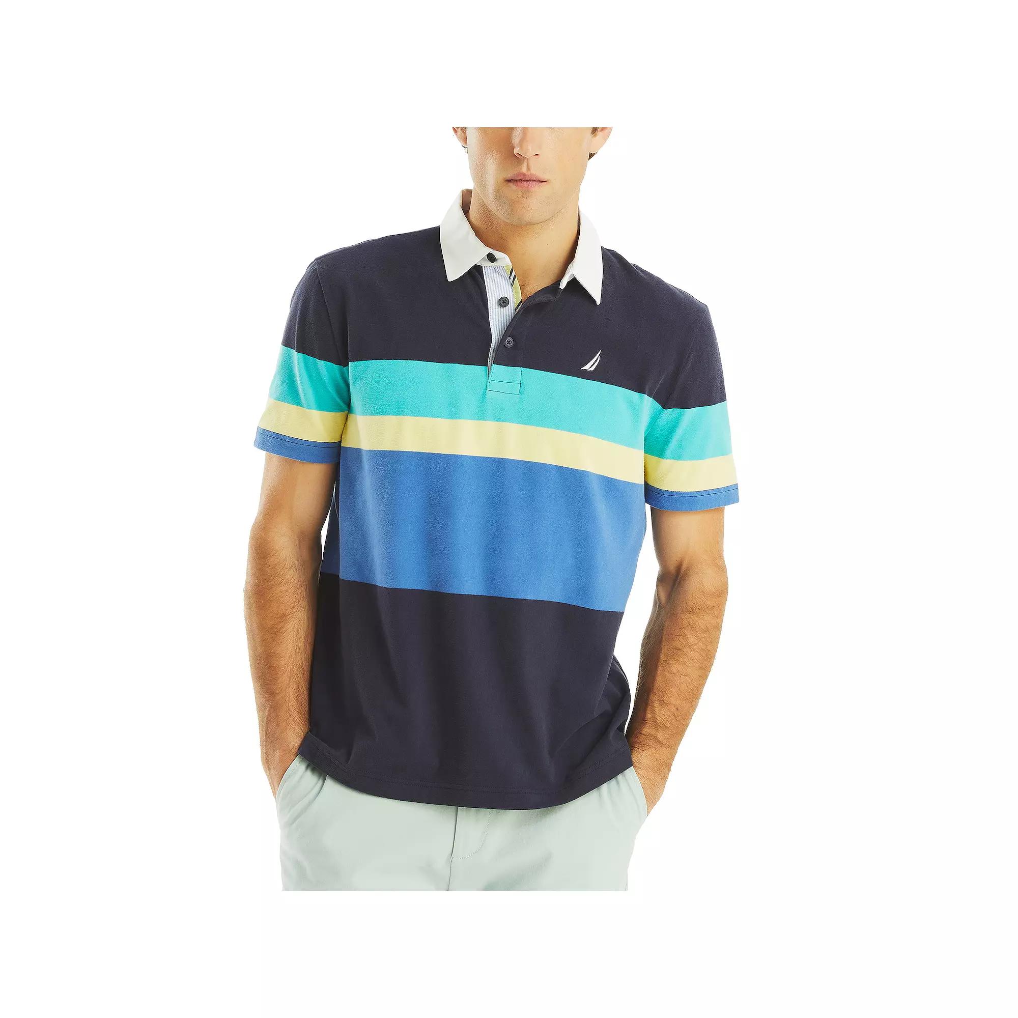 Men's Nautica Striped Polo, Size: XXL, Blue Stripe Product Image