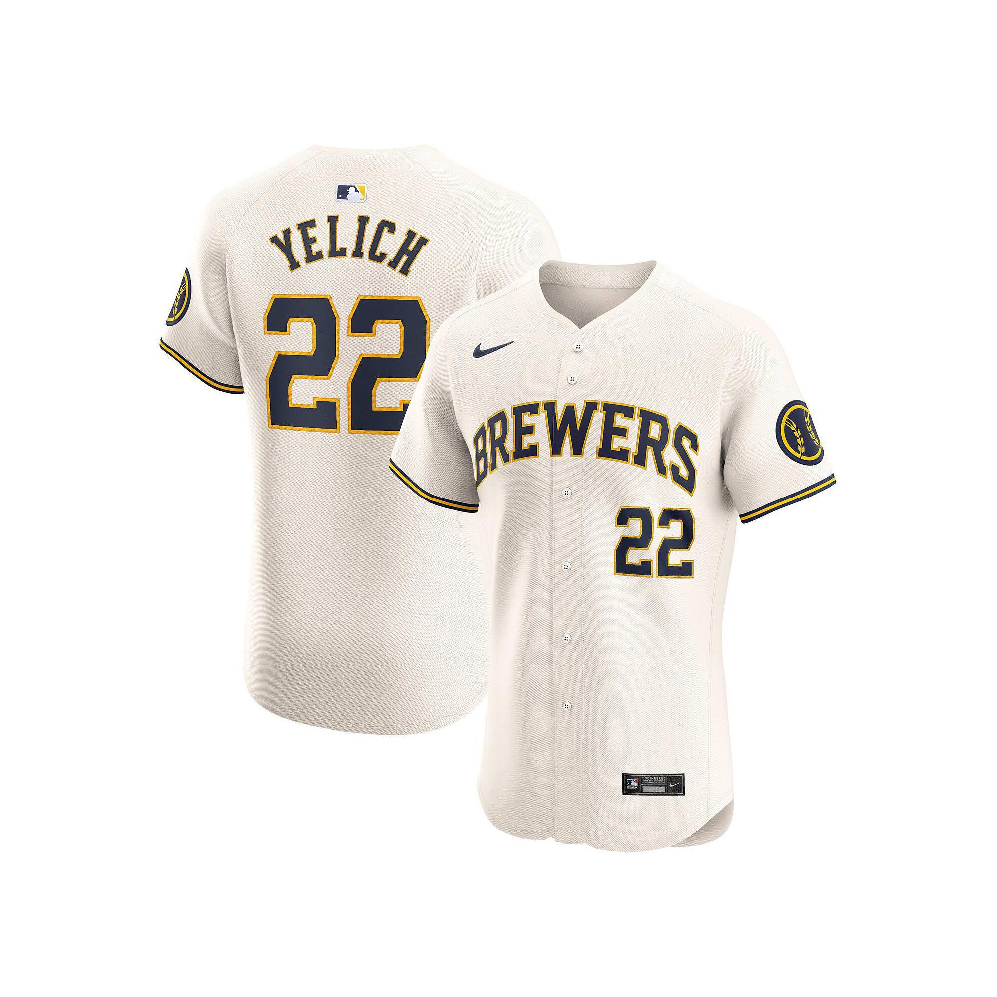 Christian Yelich Milwaukee Brewers Nike Mens Dri-FIT ADV MLB Elite Jersey | 90B0MZHOMZ9-PNL Product Image