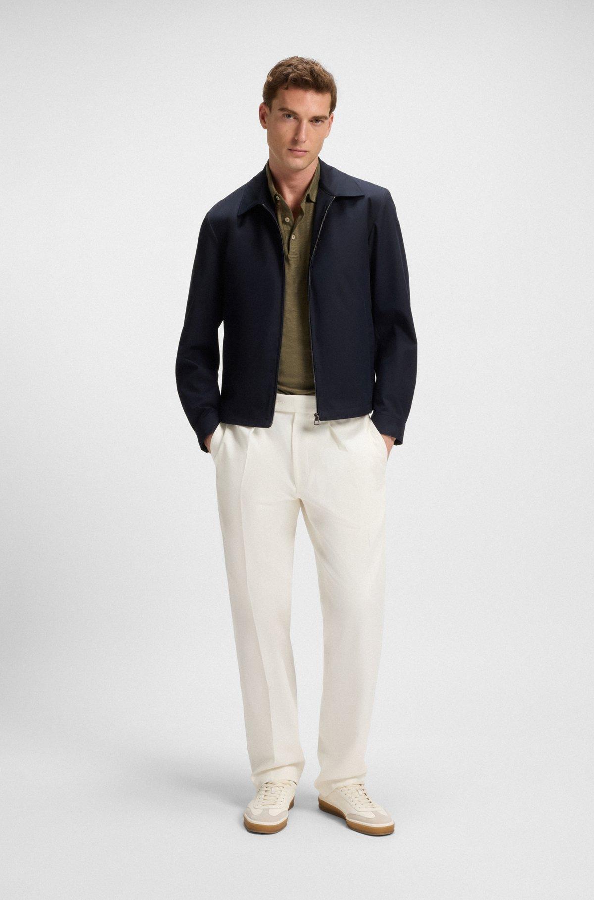 BOSS - BECKHAM x BOSS polo shirt in linen - Green Product Image