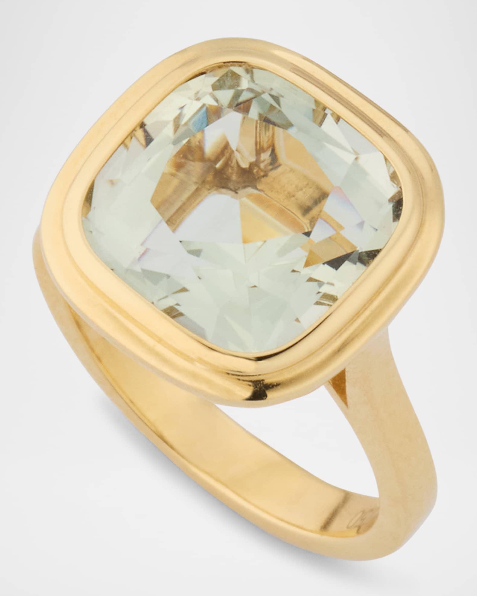 Manhattan 18K Yellow Gold Prasiolite Cushion Ring Product Image