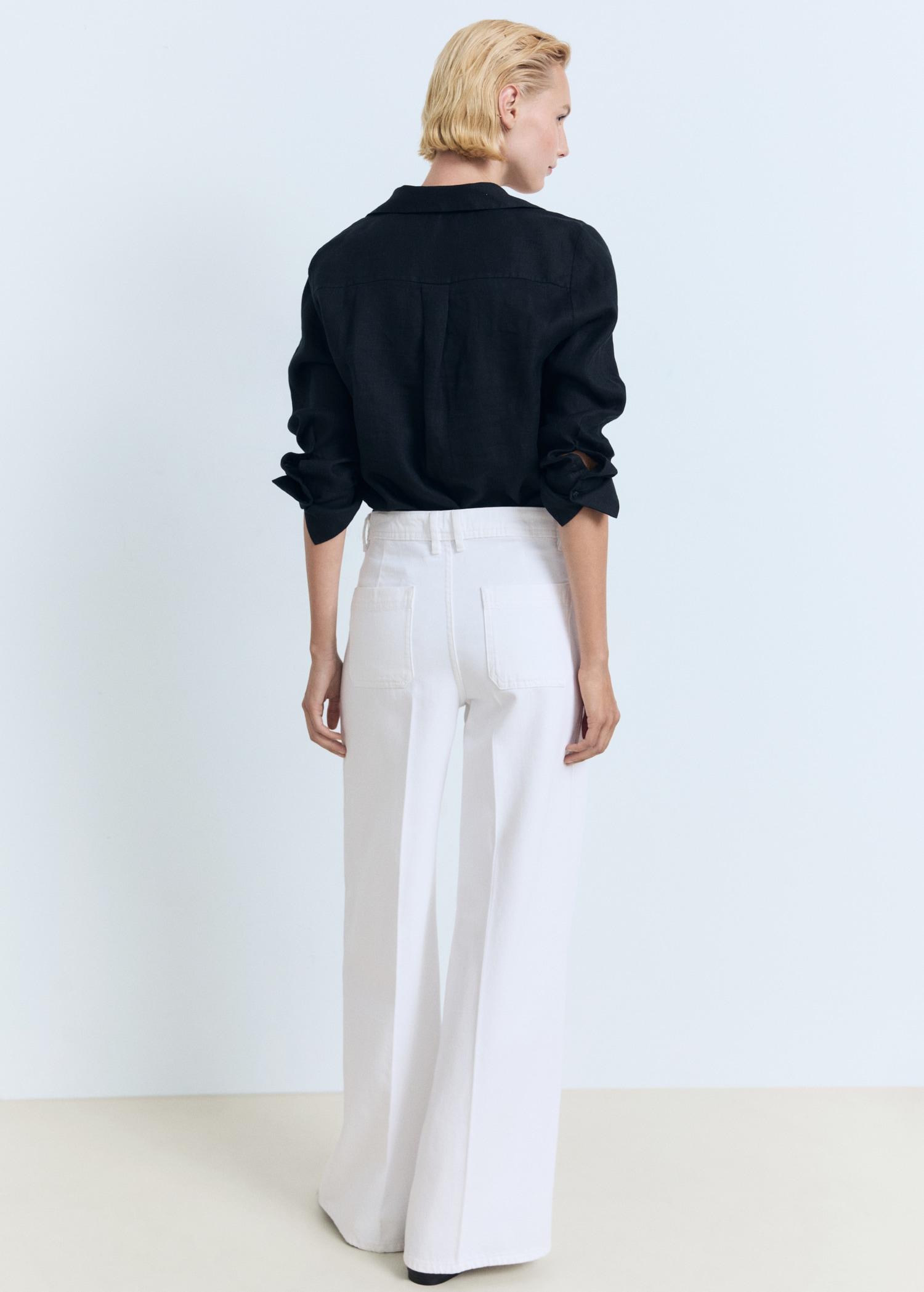 High-rise wideleg  jeans with pockets - Women | MANGO USA Product Image