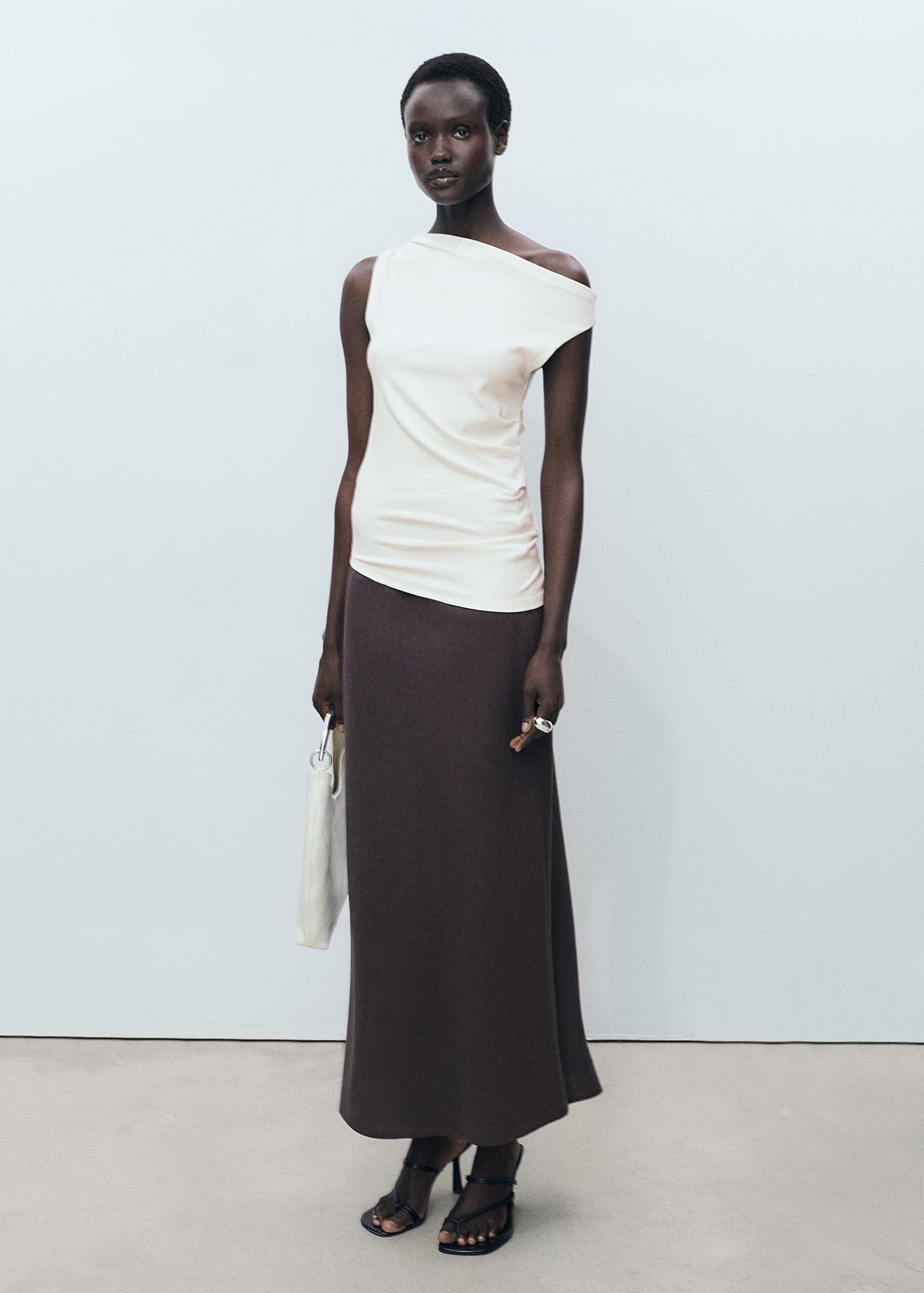 Asymmetrical modal top - Women | MANGO USA Product Image