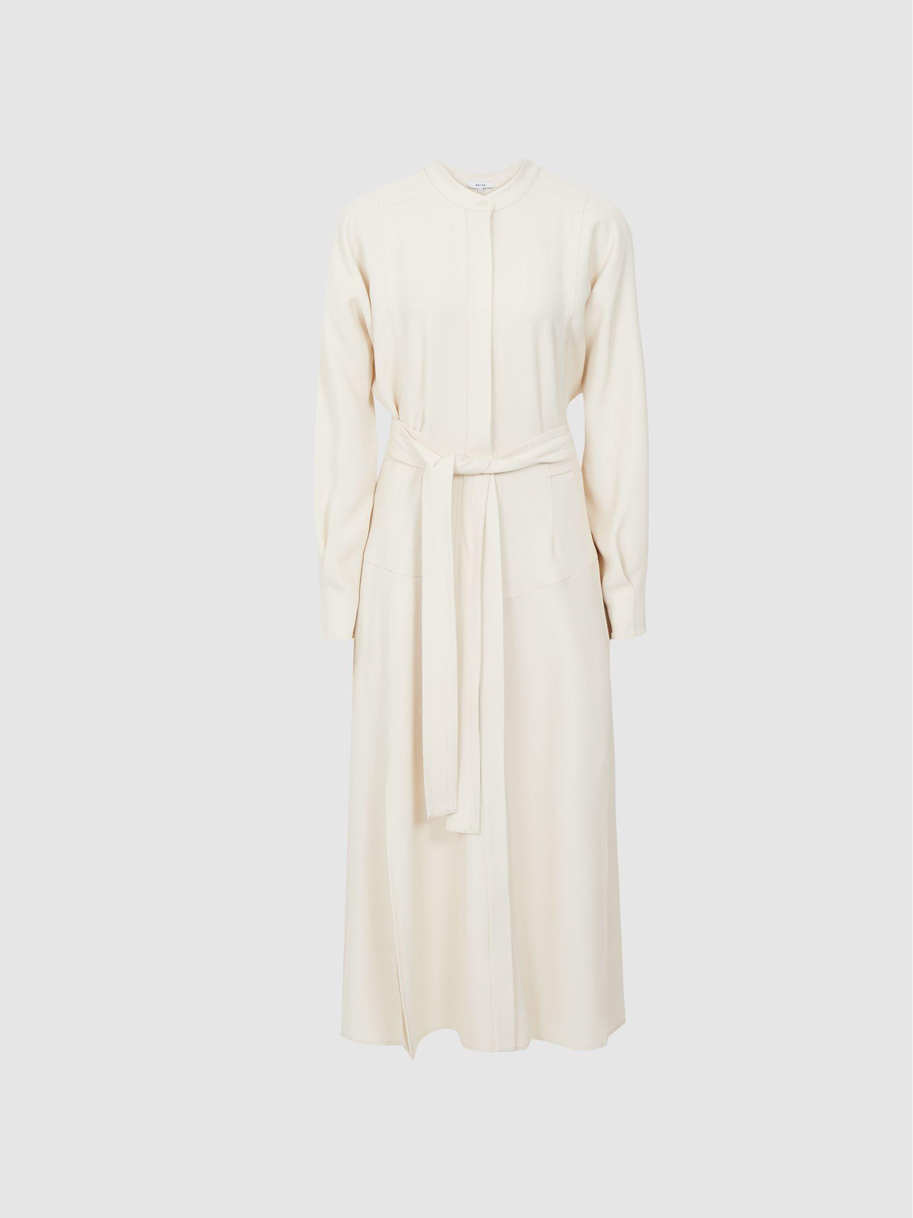 Regular Belted Midi Shirt Dress in Neutral Product Image