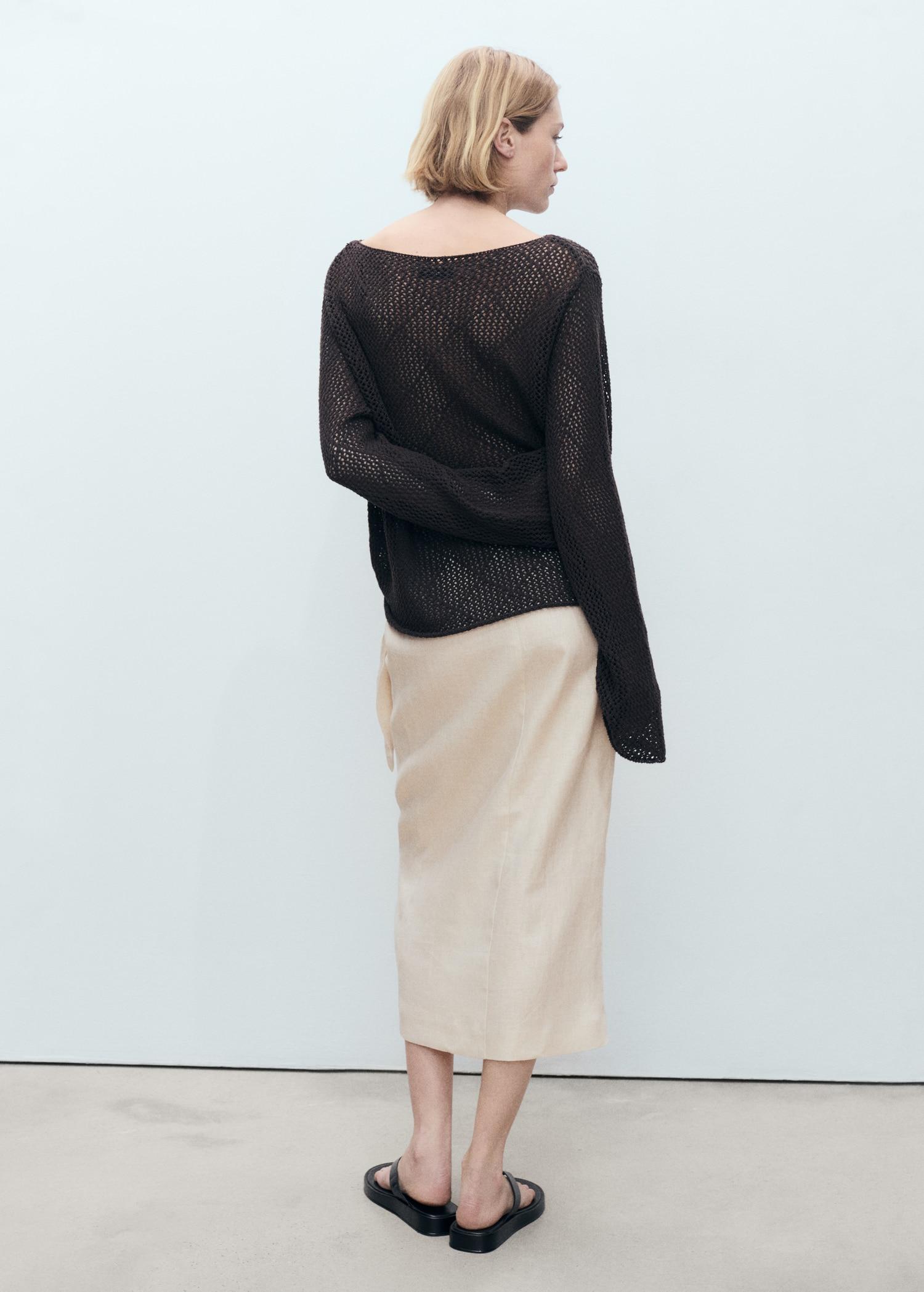 Linen sarong skirt - Women | MANGO USA Product Image