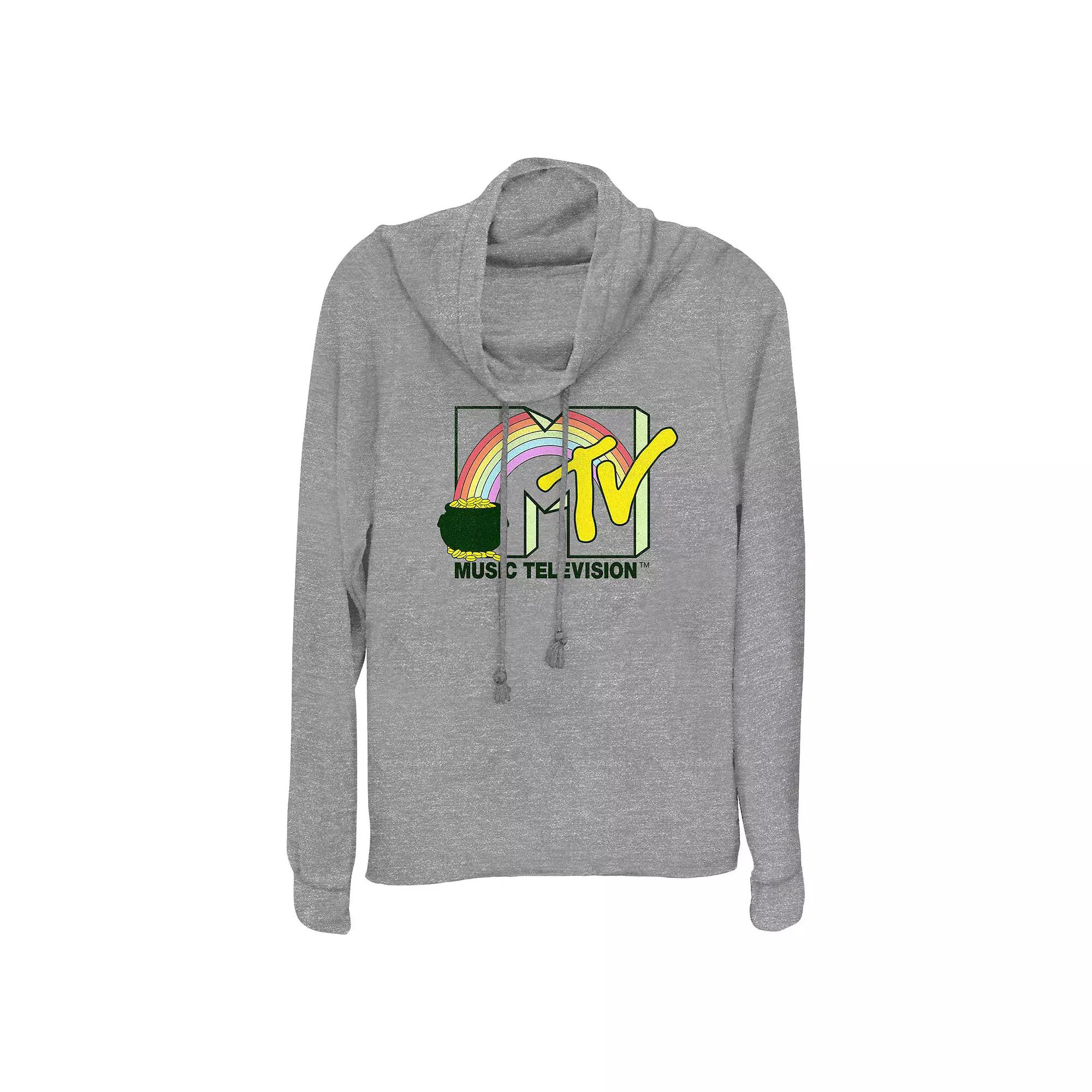Women's MTV Pot Of Gold Cowlneck Graphic Lightweight Long Sleeve,  Product Image