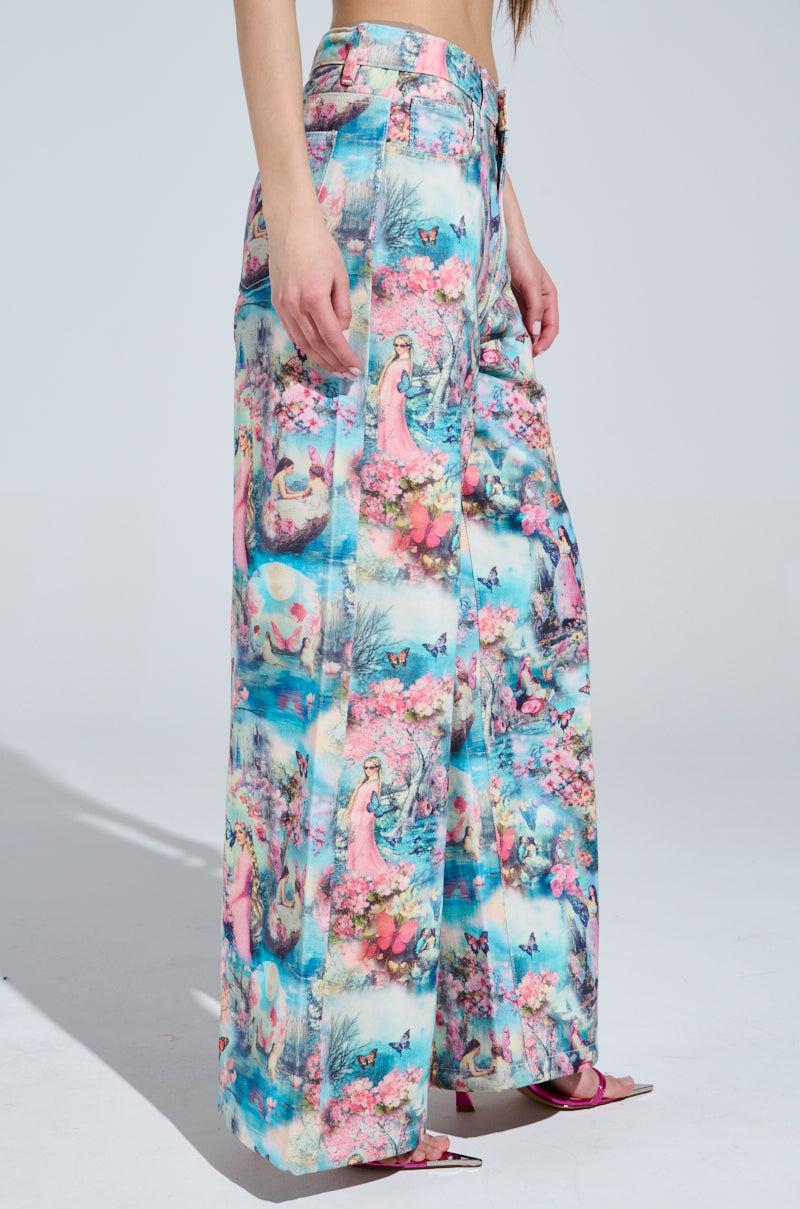 AKIRA Female Fantasy Printed Denim Pants | mall Product Image