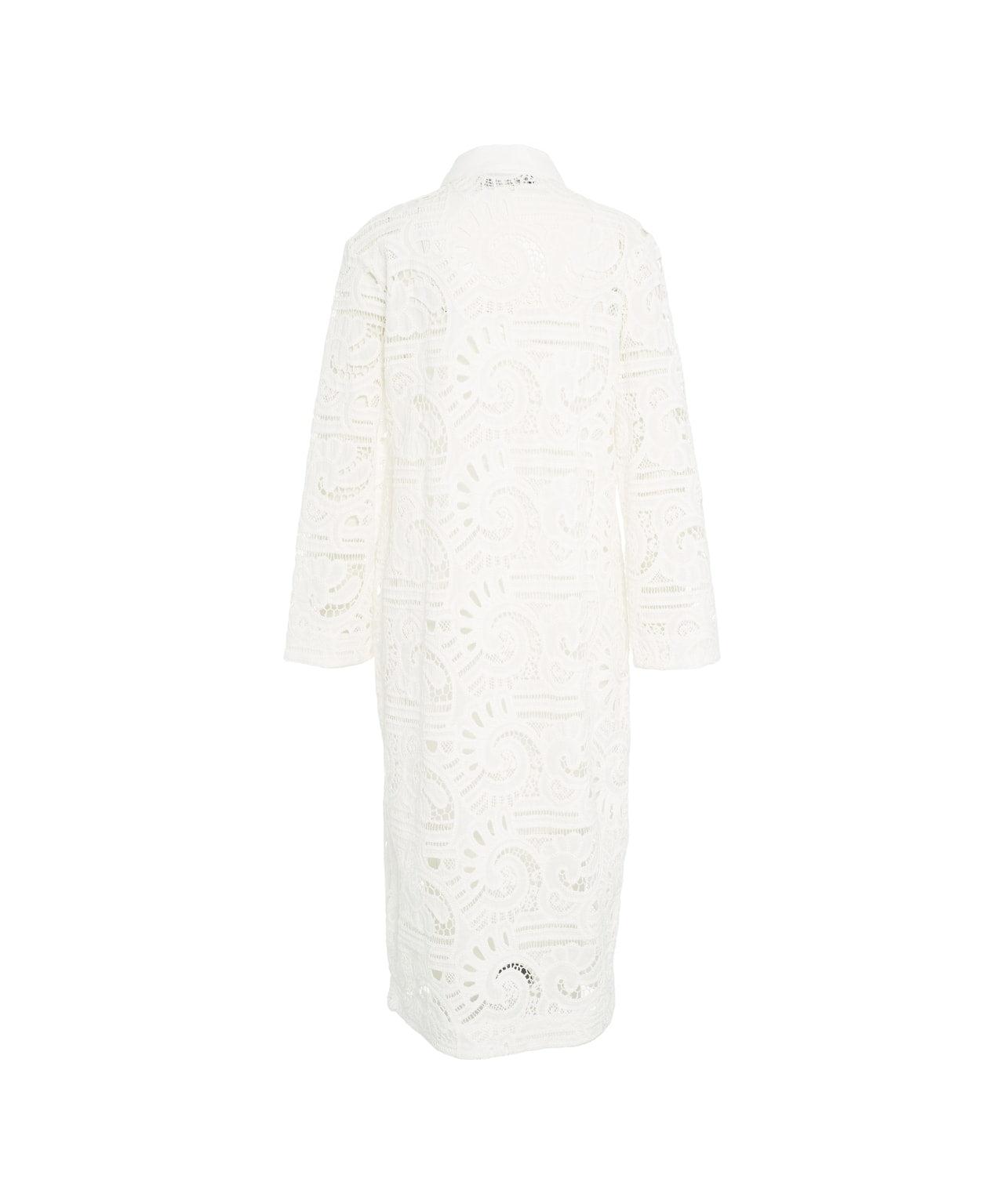 Shirt dress with perforated embroidery Product Image