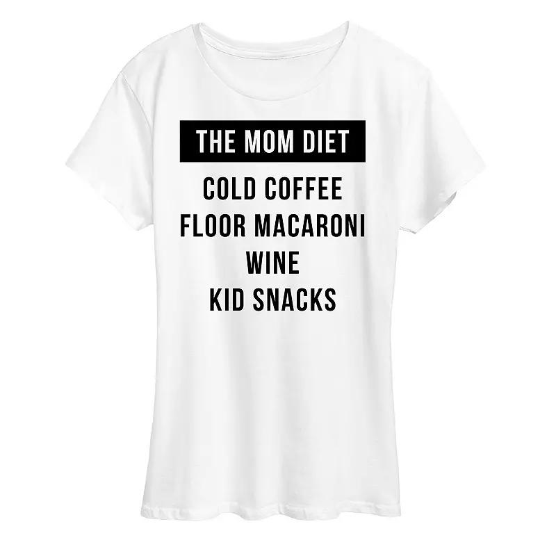 Womens The Mom Diet Graphic Tee Grey Gray Product Image
