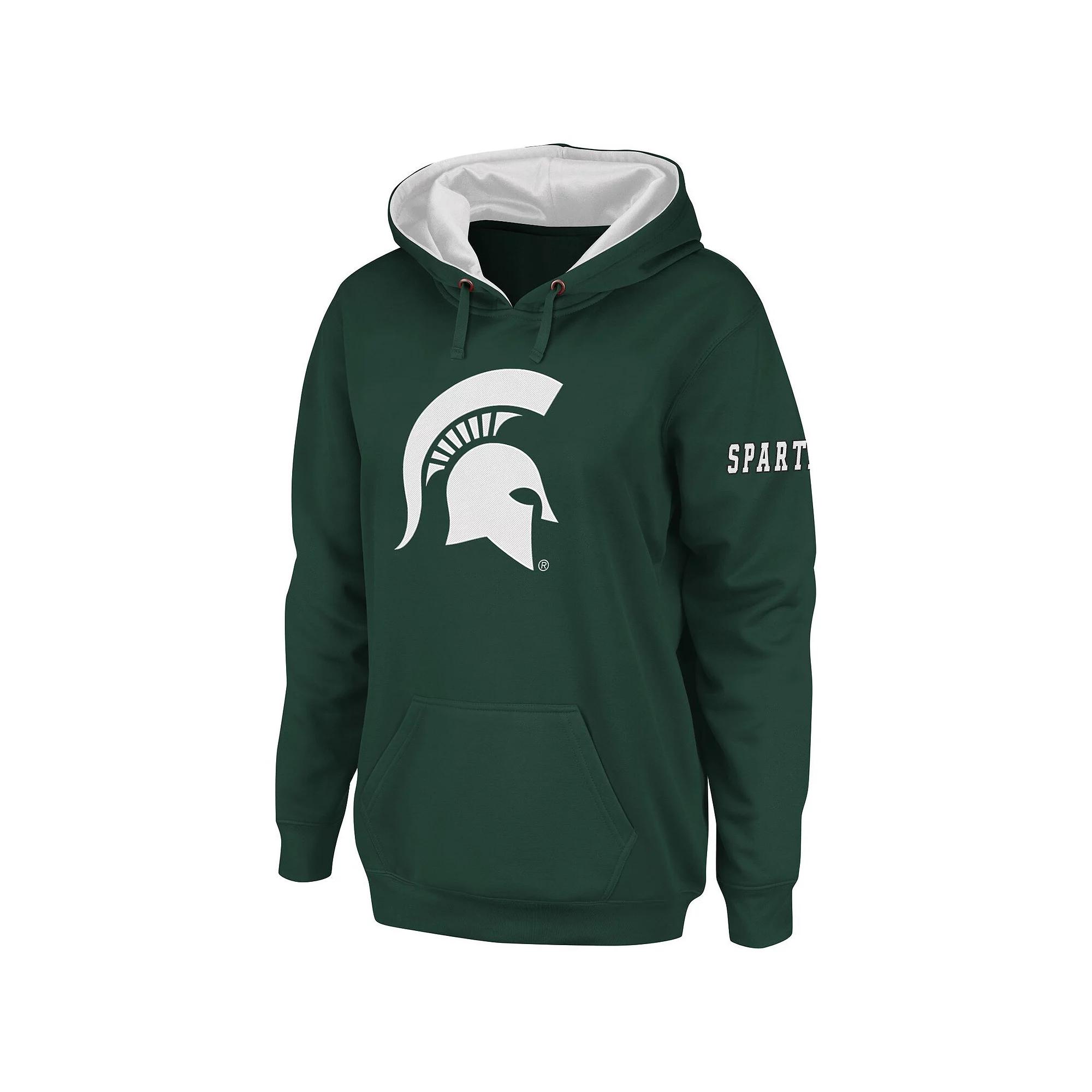 Women's Stadium Athletic Green Michigan State Spartans Big Logo Pullover Hoodie,  Product Image