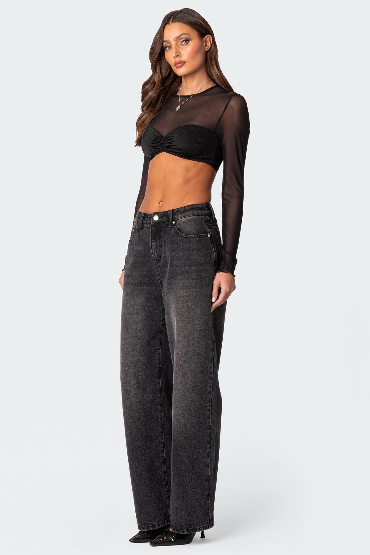 Night Out Sheer Crop Top Product Image