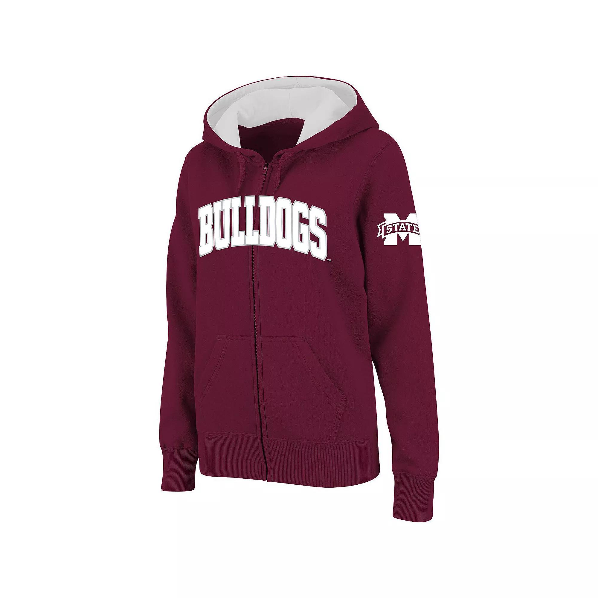 Women's Stadium Athletic Maroon Mississippi State Bulldogs Arched Name Full-Zip Hoodie, Size: XL, Mst Red Product Image