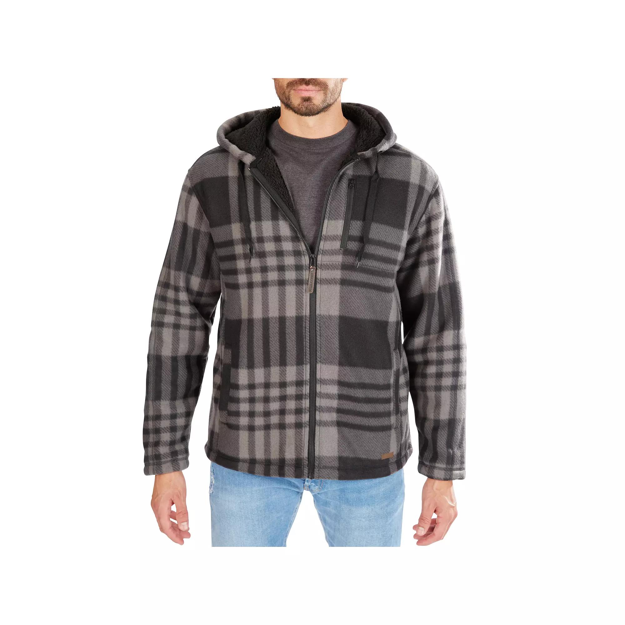Men's Smith's Workwear Butter-Sherpa Lined Plaid Hooded Jacket,  Product Image
