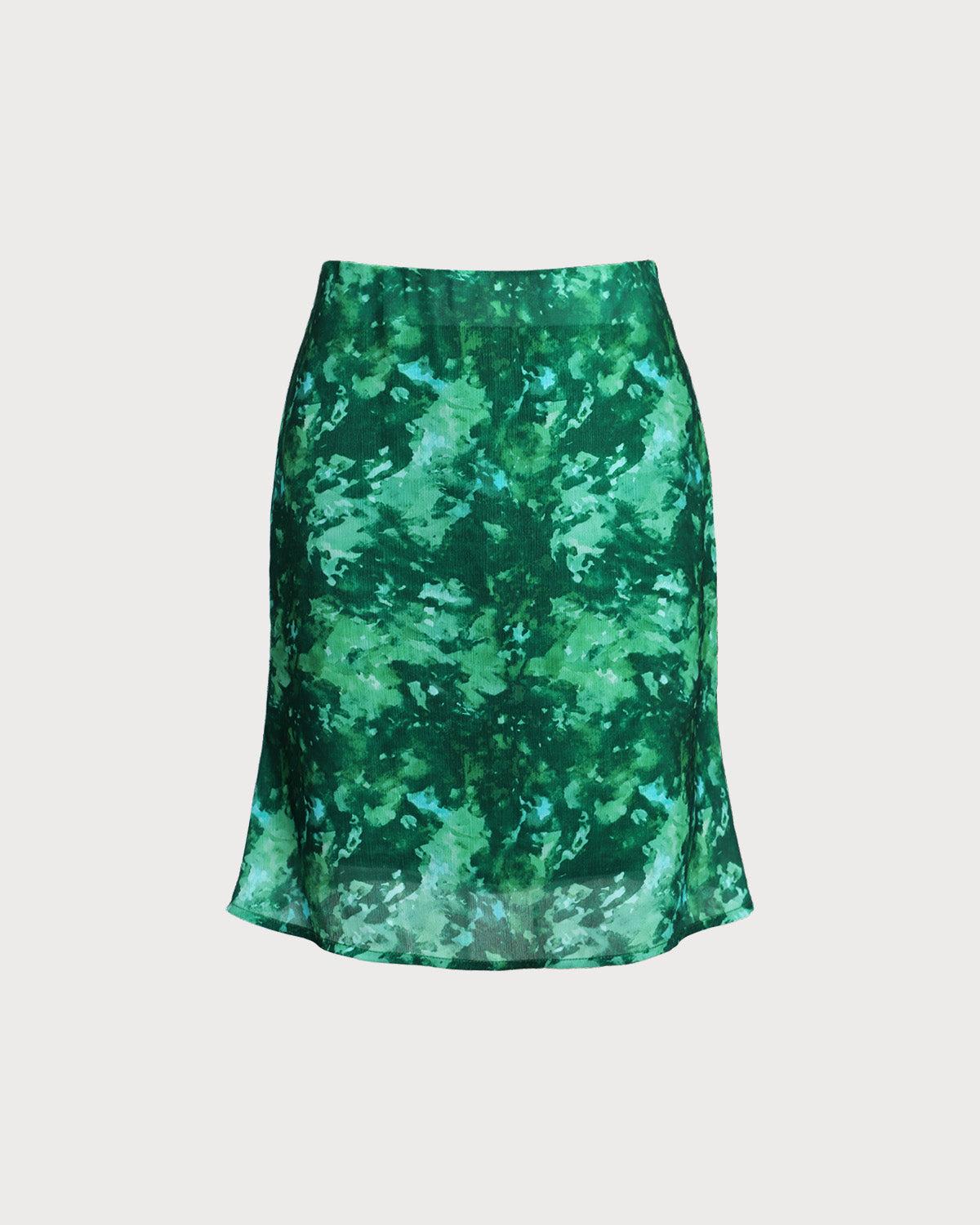 Green Floral Mermaid Skirt Product Image