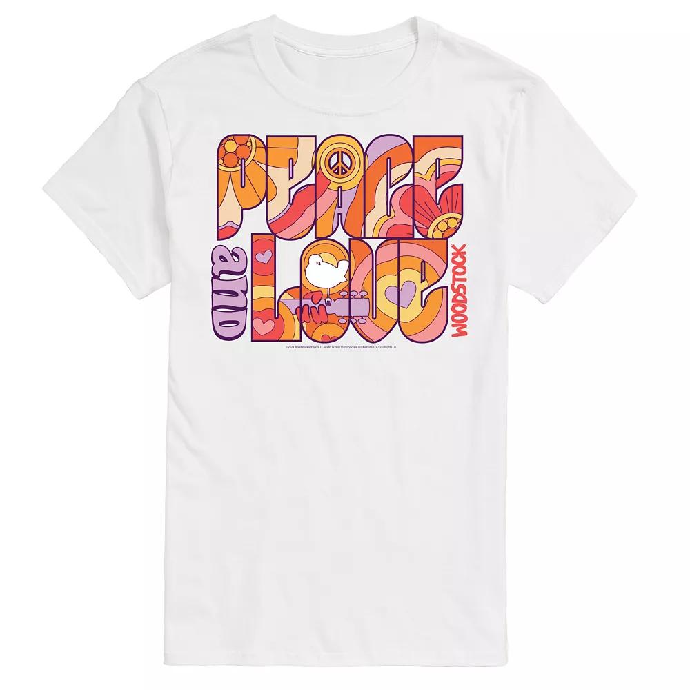 Men's Woodstock Peace And Love Graphic Tee,  Product Image