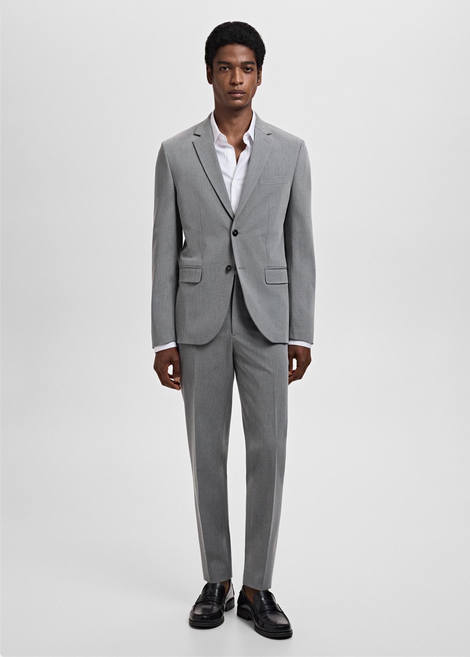 Super slim-fit suit jacket in stretch fabric - Men | MANGO USA Product Image