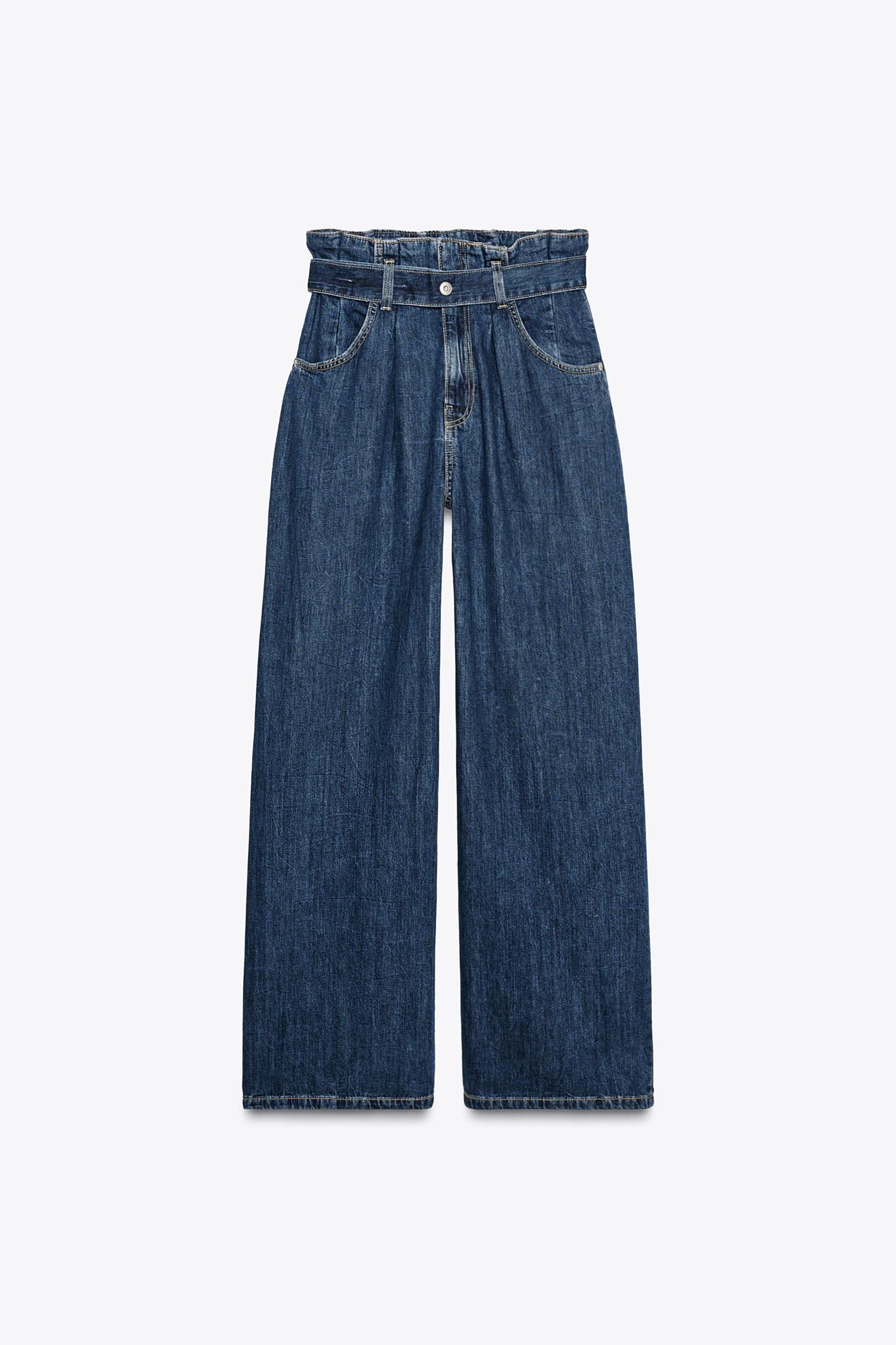 TRF HIGH-WAISTED PAPERBAG BELT JEANS Product Image