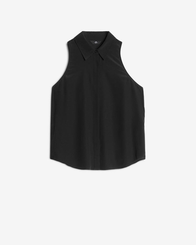 Sleeveless Silk Button Button Down Product Image