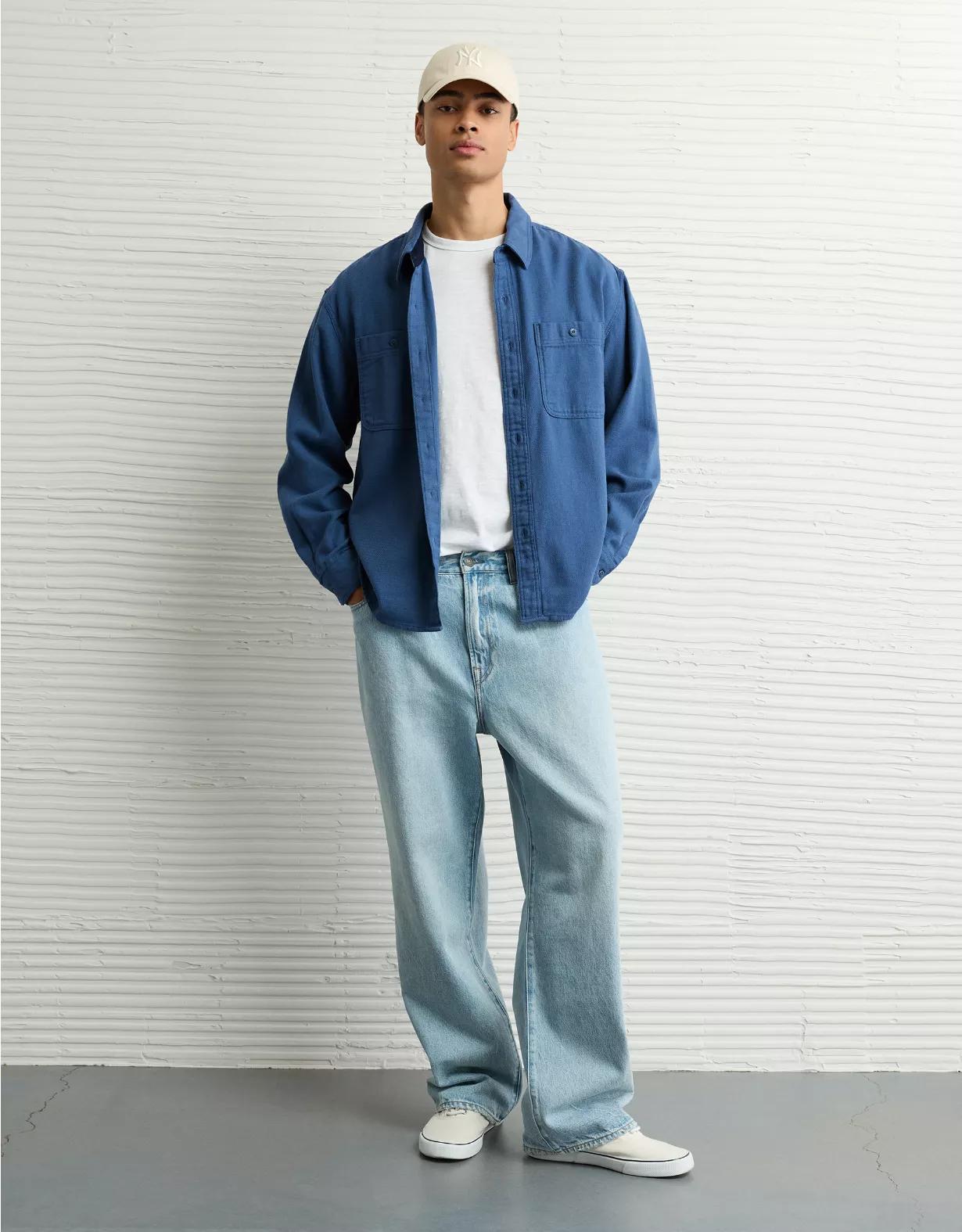 AE Textured Flannel Shirt Product Image