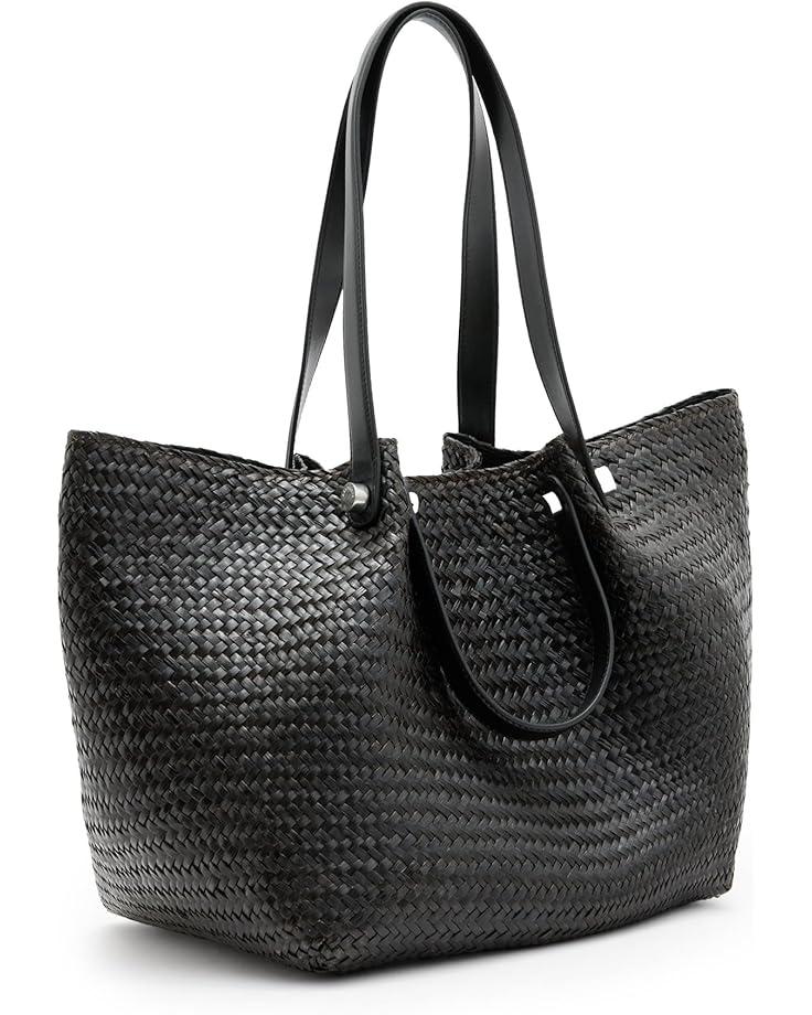Mini Black And White Straw Tote Product Image