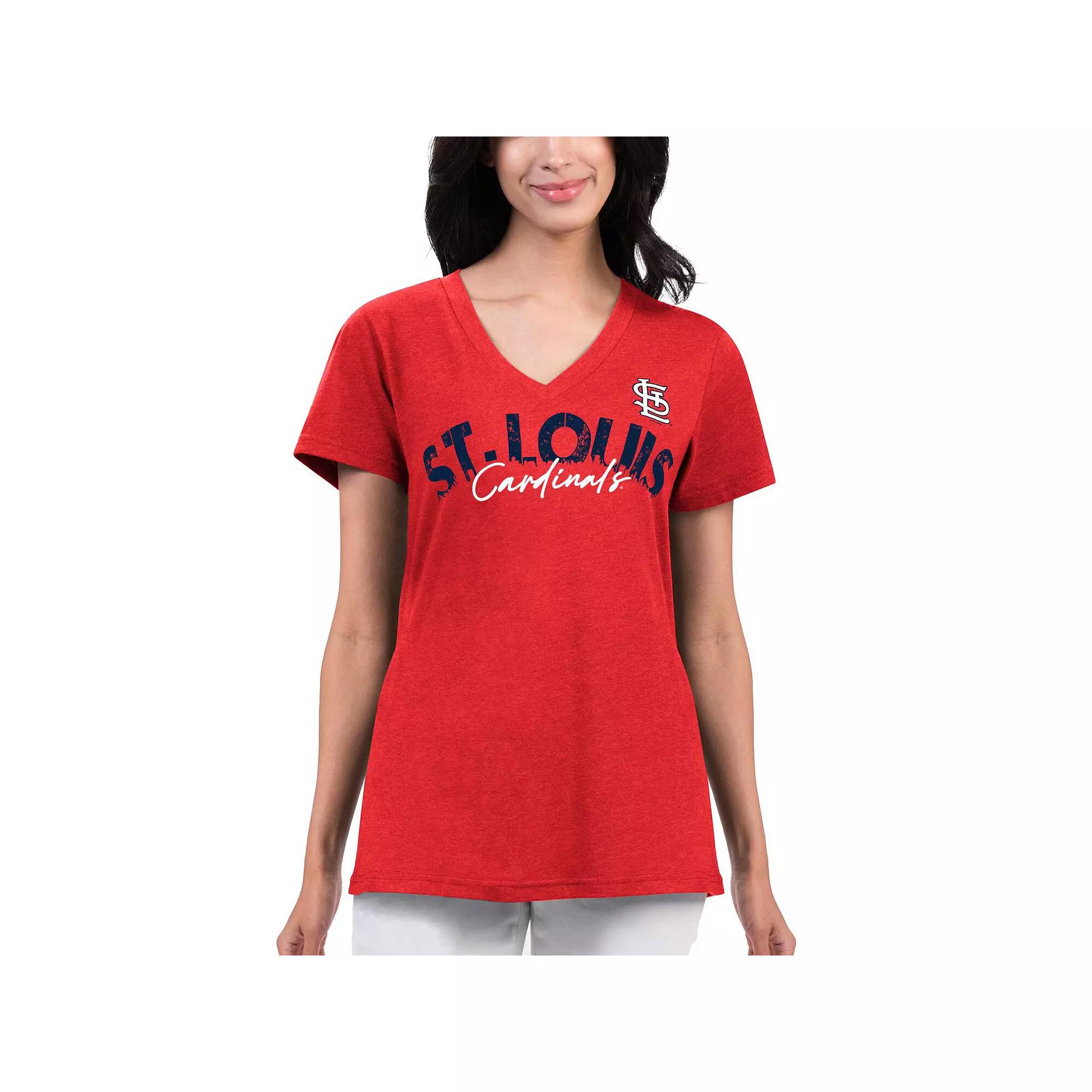 Women's G-III 4Her by Carl Banks Red St. Louis Cardinals Key Move V-Neck T-Shirt,  Product Image