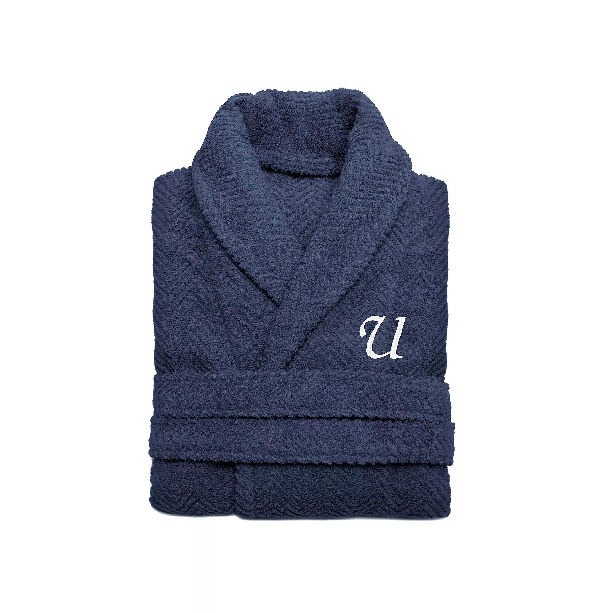 Linum Home Textiles Turkish Cotton Personalized Herringbone Weave Bathrobe, Women's,  Product Image