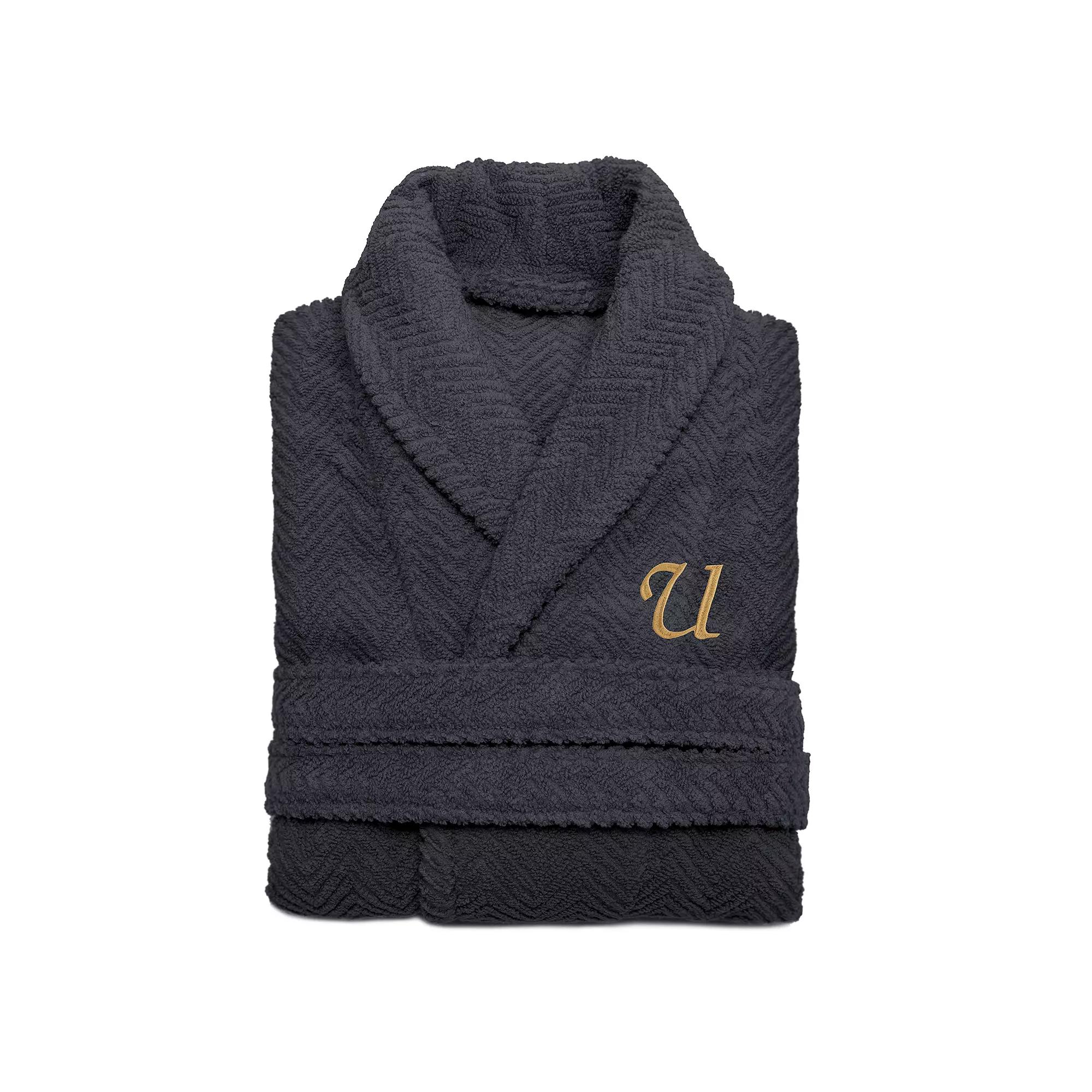Linum Home Textiles Turkish Cotton Personalized Herringbone Weave Bathrobe, Adult Unisex,  Product Image