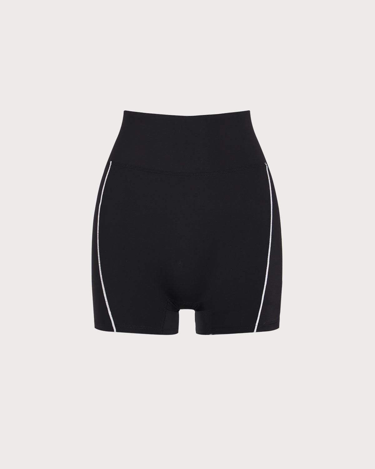 Black High Waisted Yoga Shorts Product Image