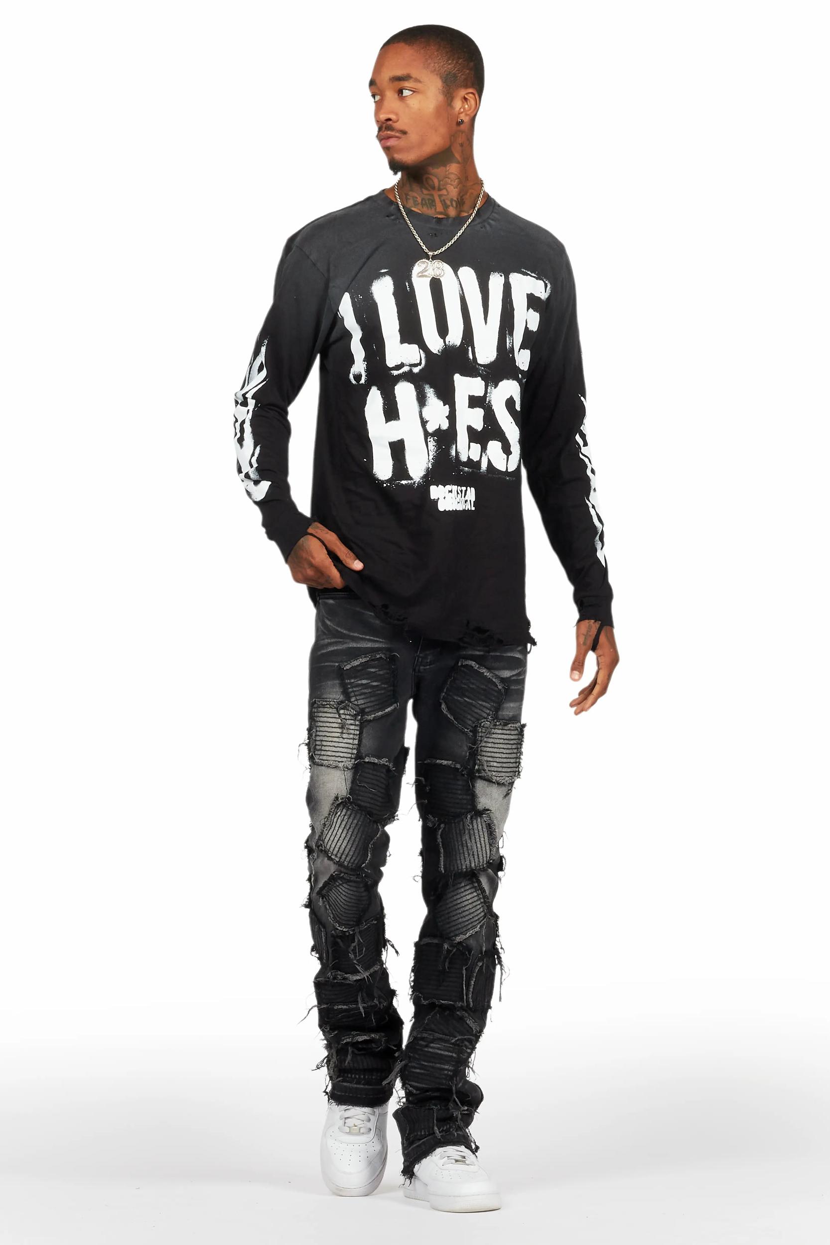 Gawel Grey Stacked Flare Jean Male Product Image
