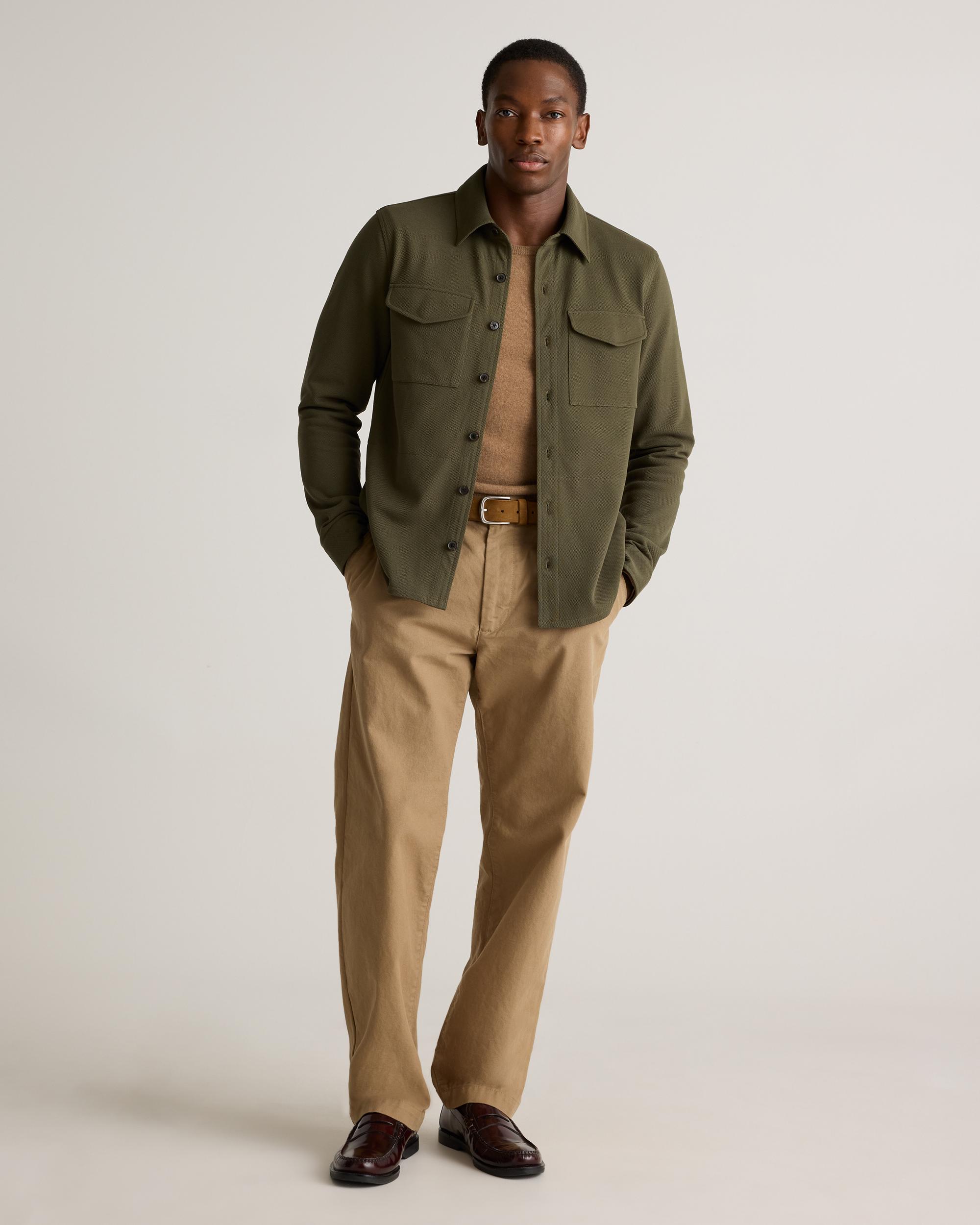 Quince | Men's Cotton Pique Knit Overshirt Organic Cotton Product Image