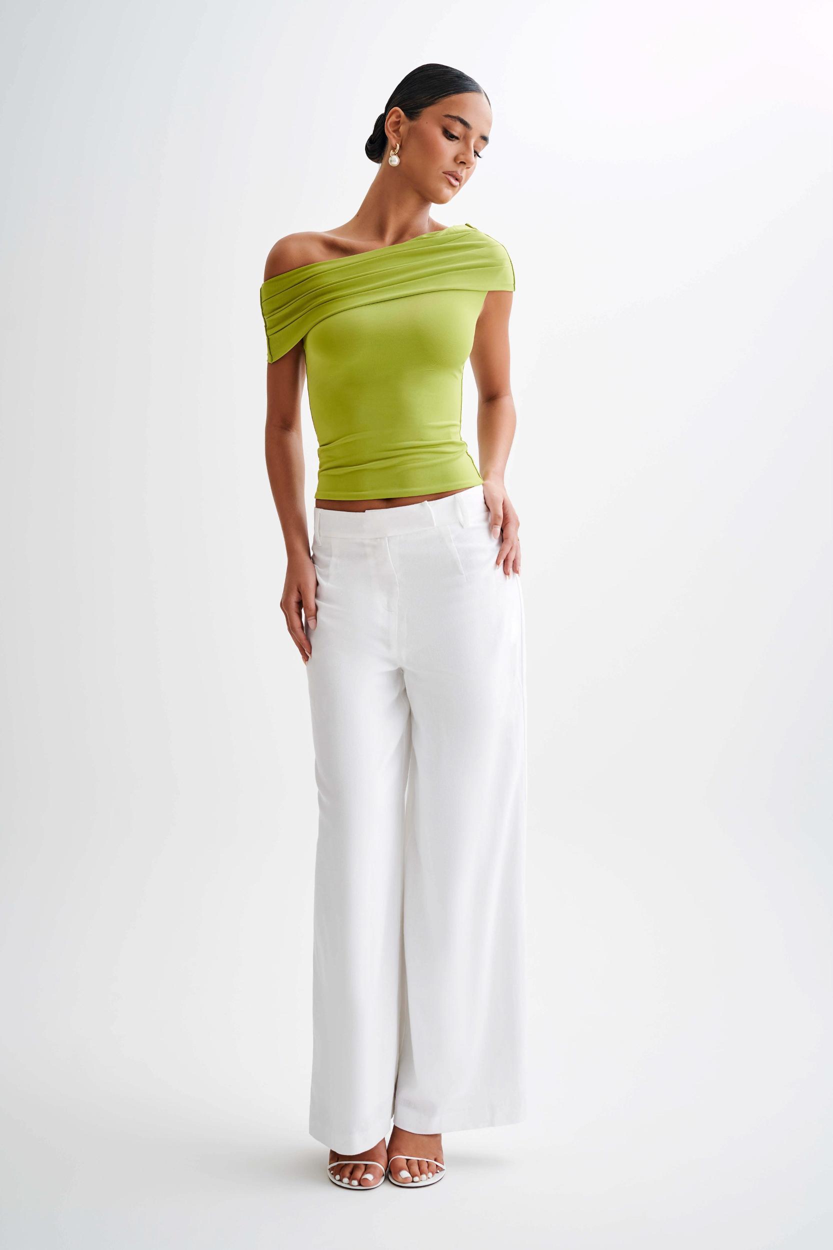 Cassandra Off Shoulder Slinky Top - Apple Product Image