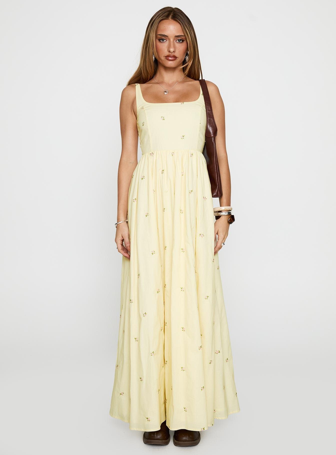 Cartmel Embroidered Maxi Dress Cream Product Image