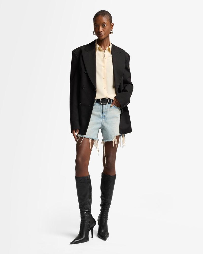 Long Sleeve Silk Blouse Product Image