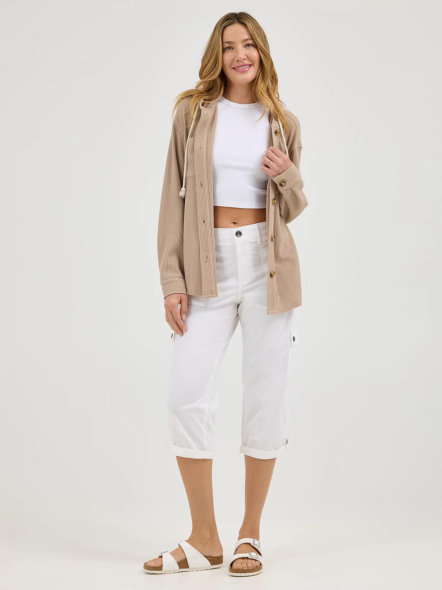 Women's Ultra Lux Comfort with Flex-to-Go Relaxed Fit Cargo Capri | Women's Capris & Crops | Lee® Product Image