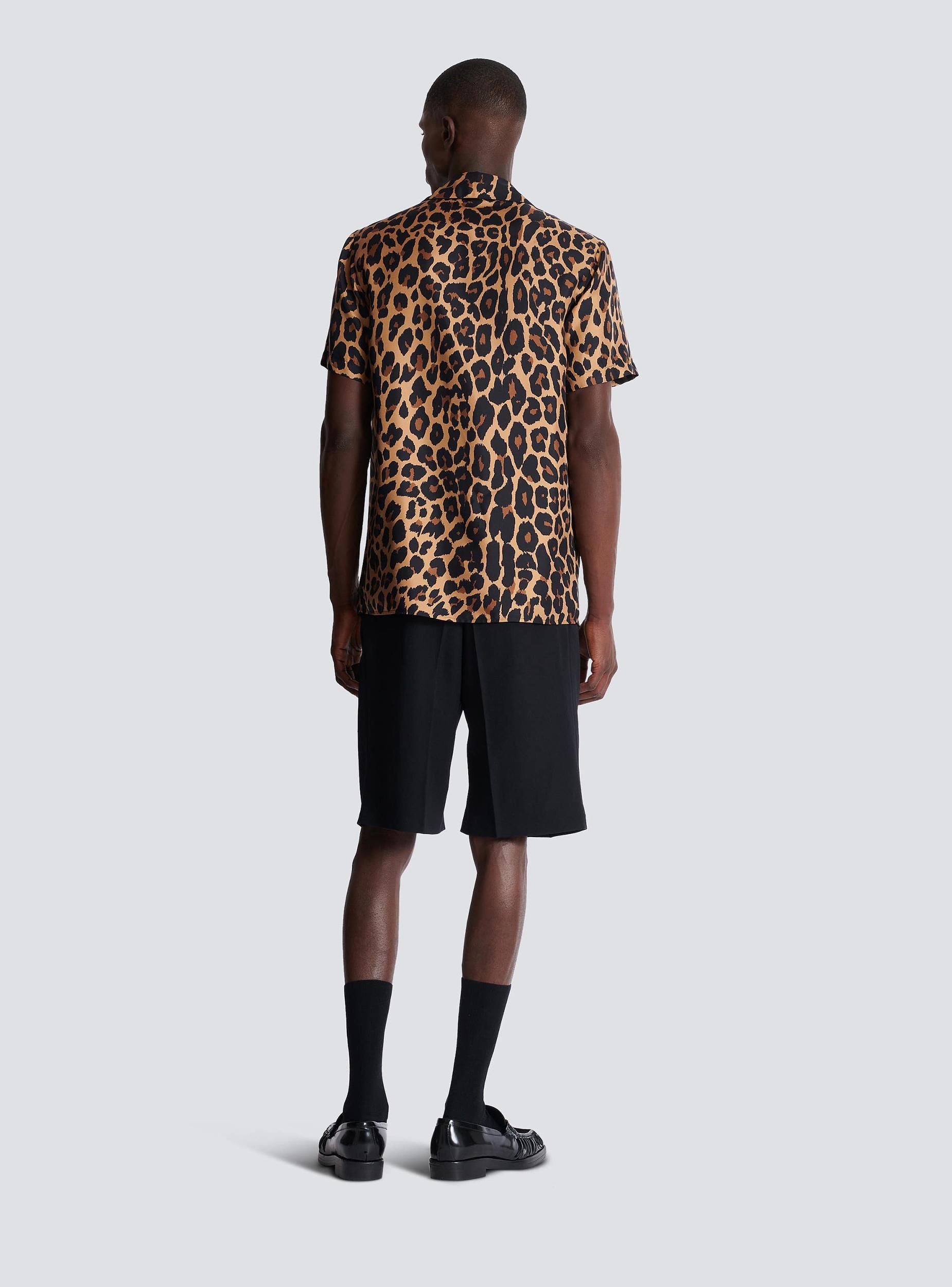 Leopard print silk pyjama shirt Product Image
