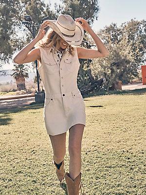 Women's Sleeveless Denim Dress | Women's DRESSES & JUMPSUITS | Wrangler® Product Image