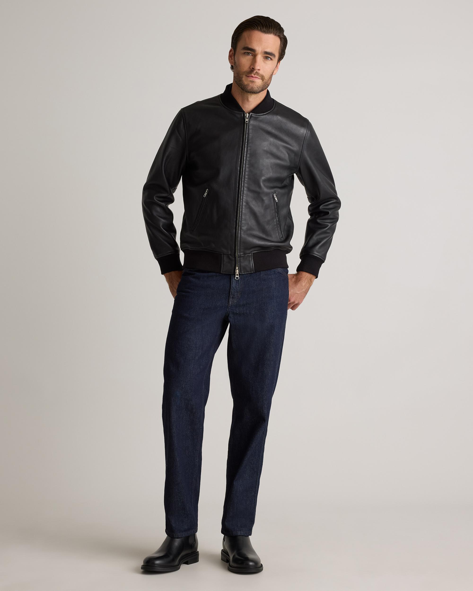 Quince | Men's 100% Washed Leather Bomber Jacket Product Image