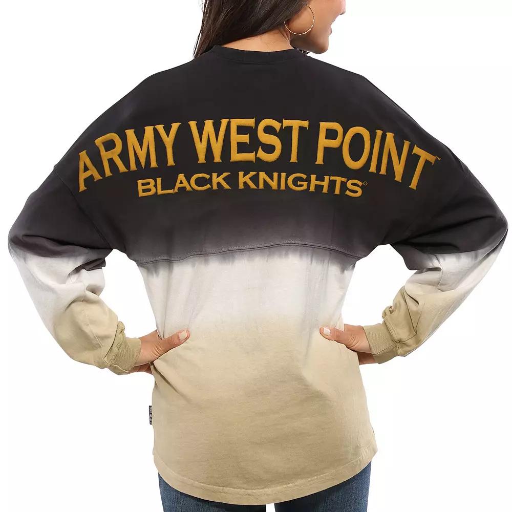 Women's Black Army Black Knights Ombre Long Sleeve Dip-Dyed Spirit Jersey, Size: XL, Nc2 Black Product Image