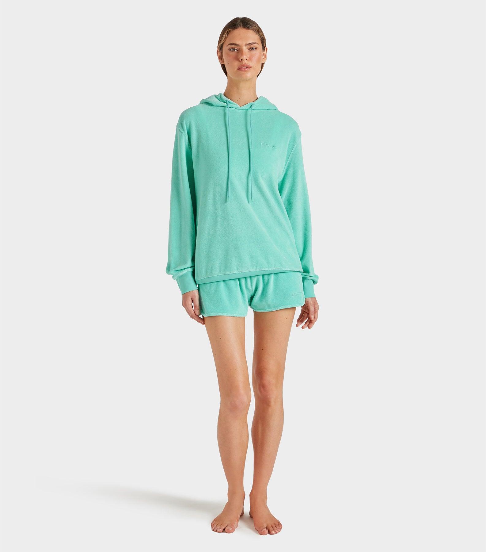 Terry Towelling Hoodie - Mint Product Image