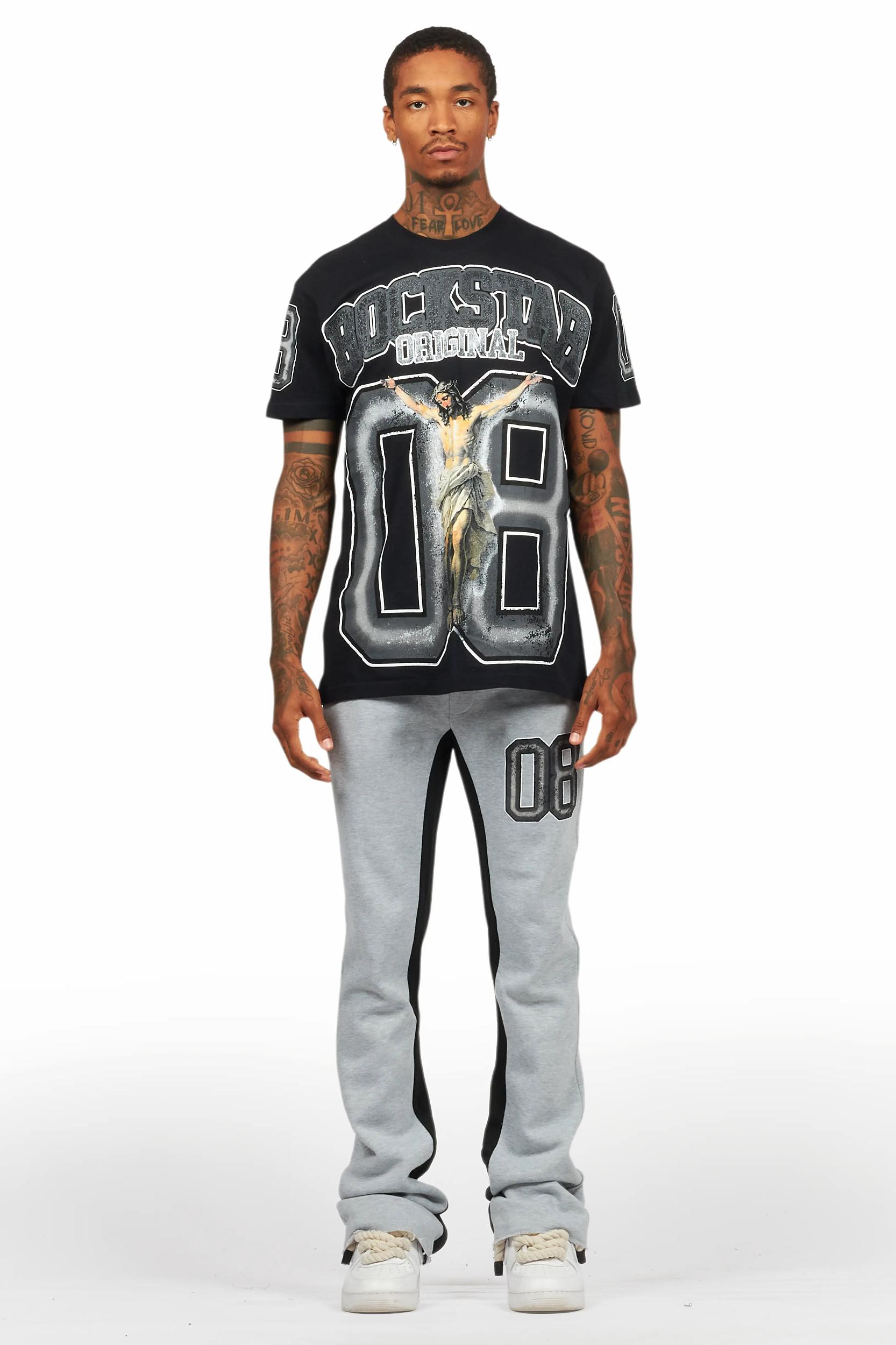 Fields Black/Grey T-Shirt/Baggy Stacked Track Set Male Product Image