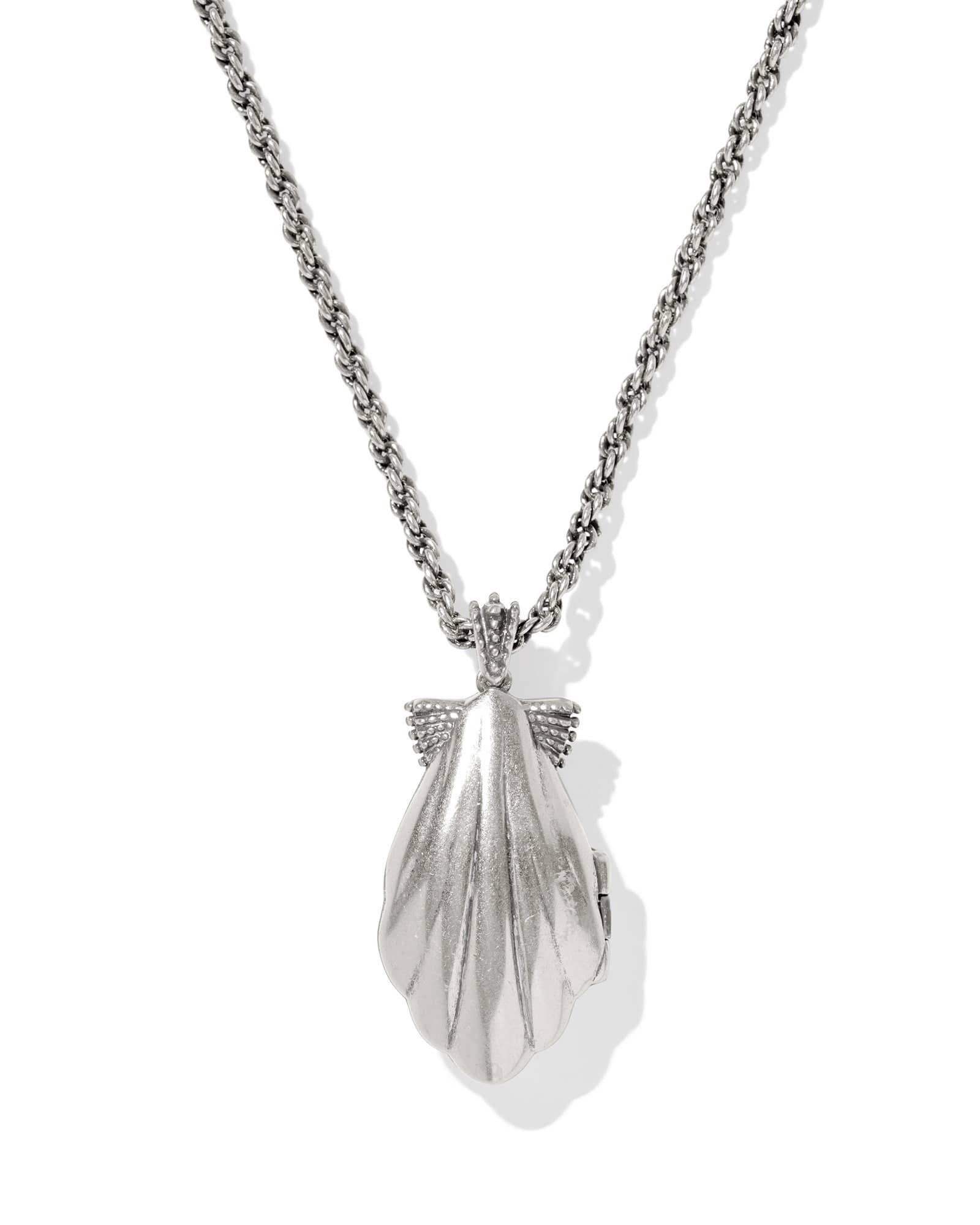 Alexa Locket Vintage Silver Short Pendant Necklace Product Image